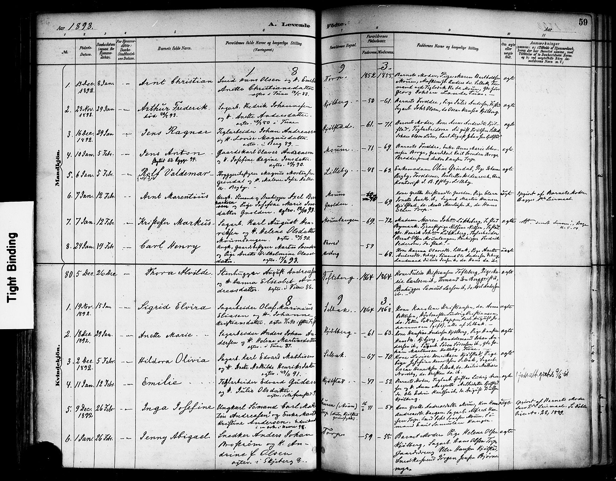 Borge prestekontor Kirkebøker, AV/SAO-A-10903/F/Fa/L0008: Parish register (official) no. I 8A, 1887-1902, p. 59