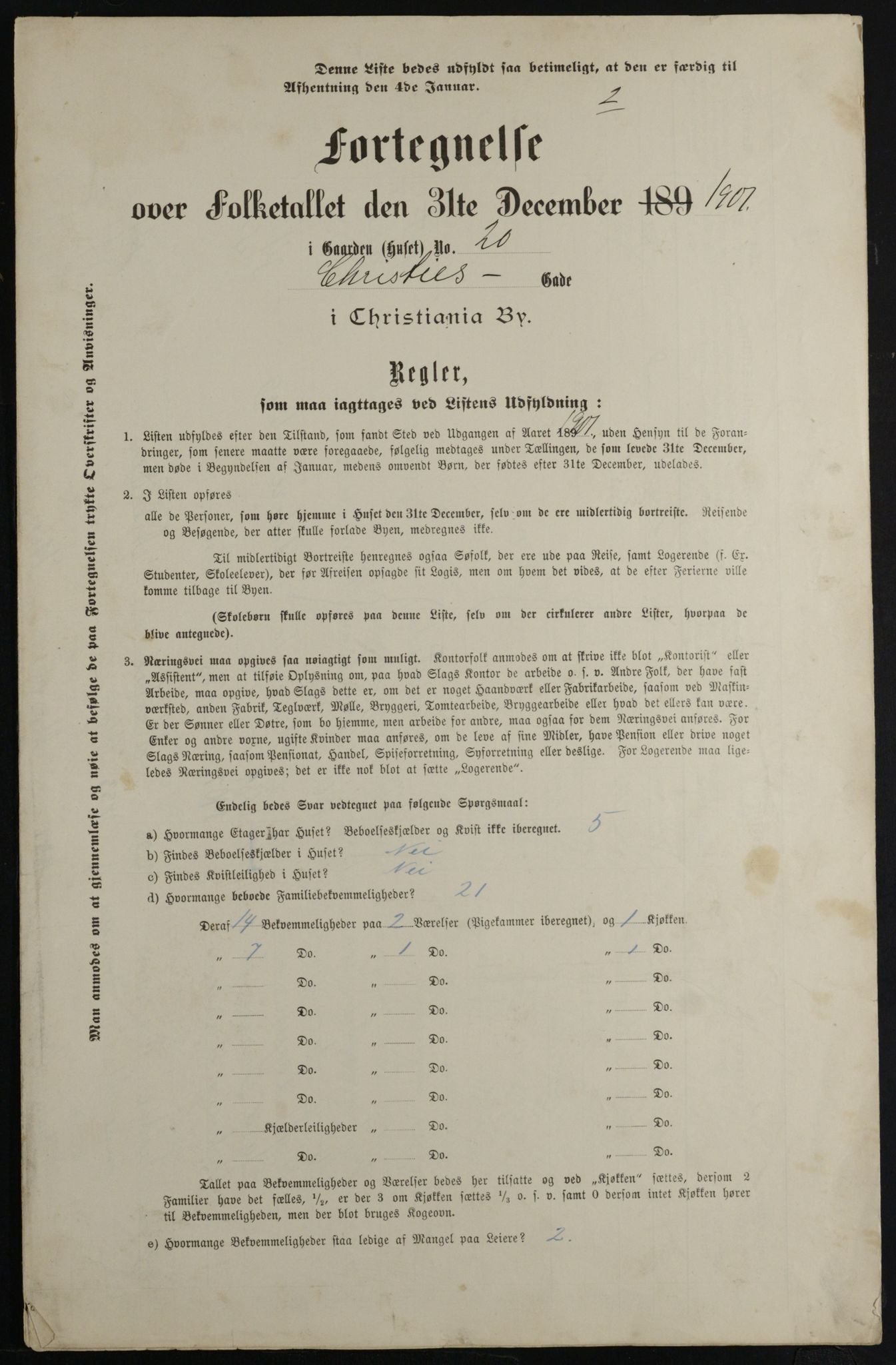 OBA, Municipal Census 1901 for Kristiania, 1901, p. 2022