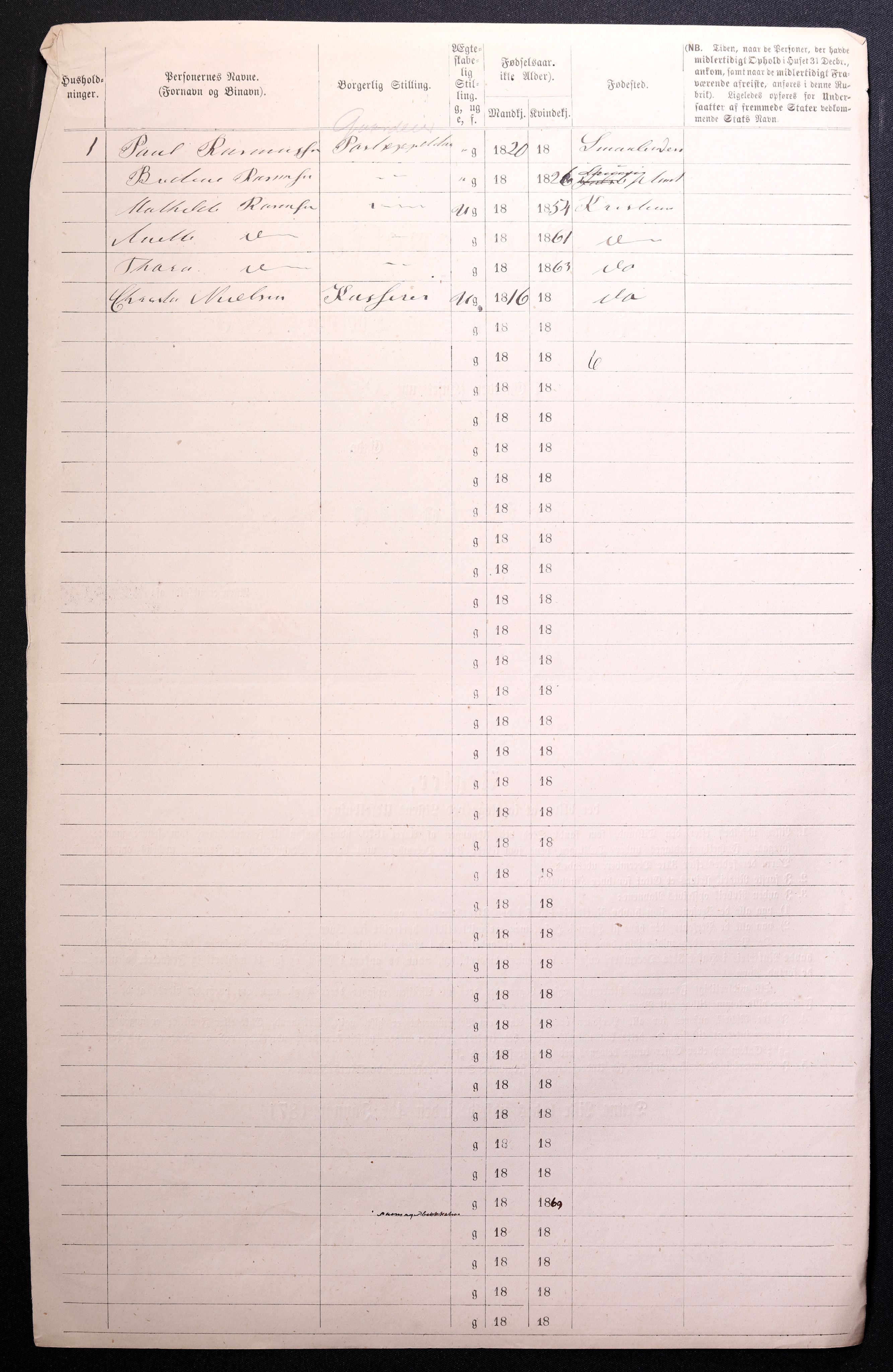 RA, 1870 census for 0301 Kristiania, 1870, p. 4351