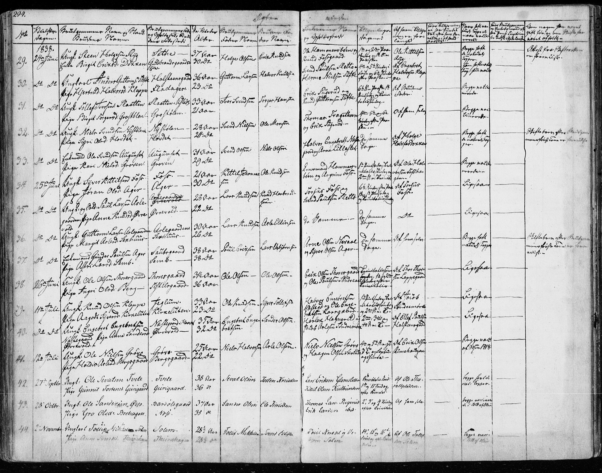 Ål kirkebøker, SAKO/A-249/F/Fa/L0005: Parish register (official) no. I 5, 1825-1848, p. 294
