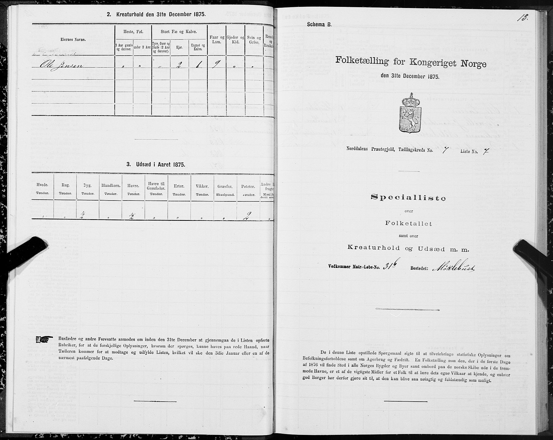 SAT, 1875 census for 1524P Norddal, 1875, p. 4013