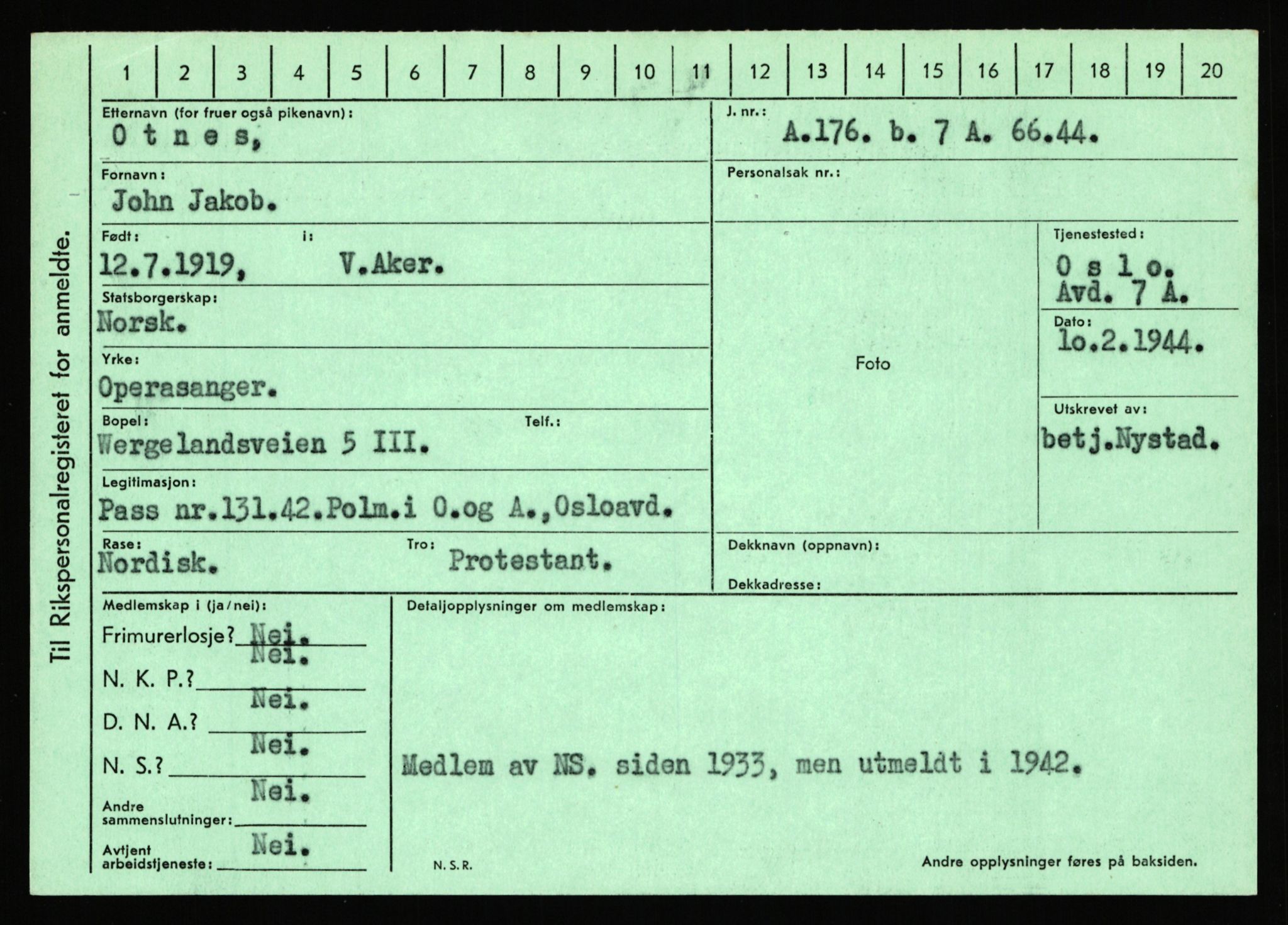 Statspolitiet - Hovedkontoret / Osloavdelingen, AV/RA-S-1329/C/Ca/L0012: Oanæs - Quistgaard	, 1943-1945, p. 2687