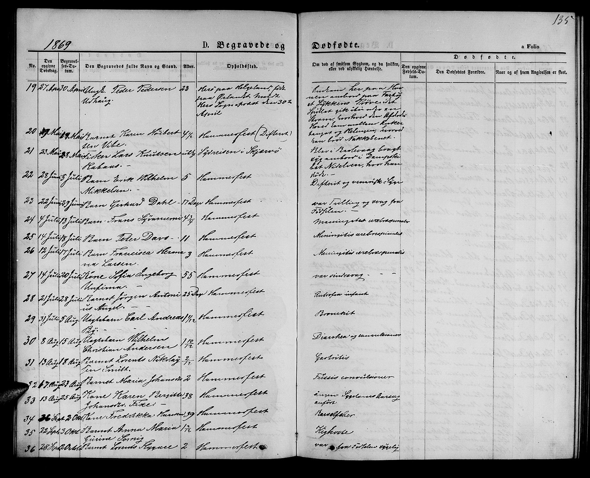 Hammerfest sokneprestkontor, AV/SATØ-S-1347/H/Hb/L0004.klokk: Parish register (copy) no. 4, 1869-1877, p. 135