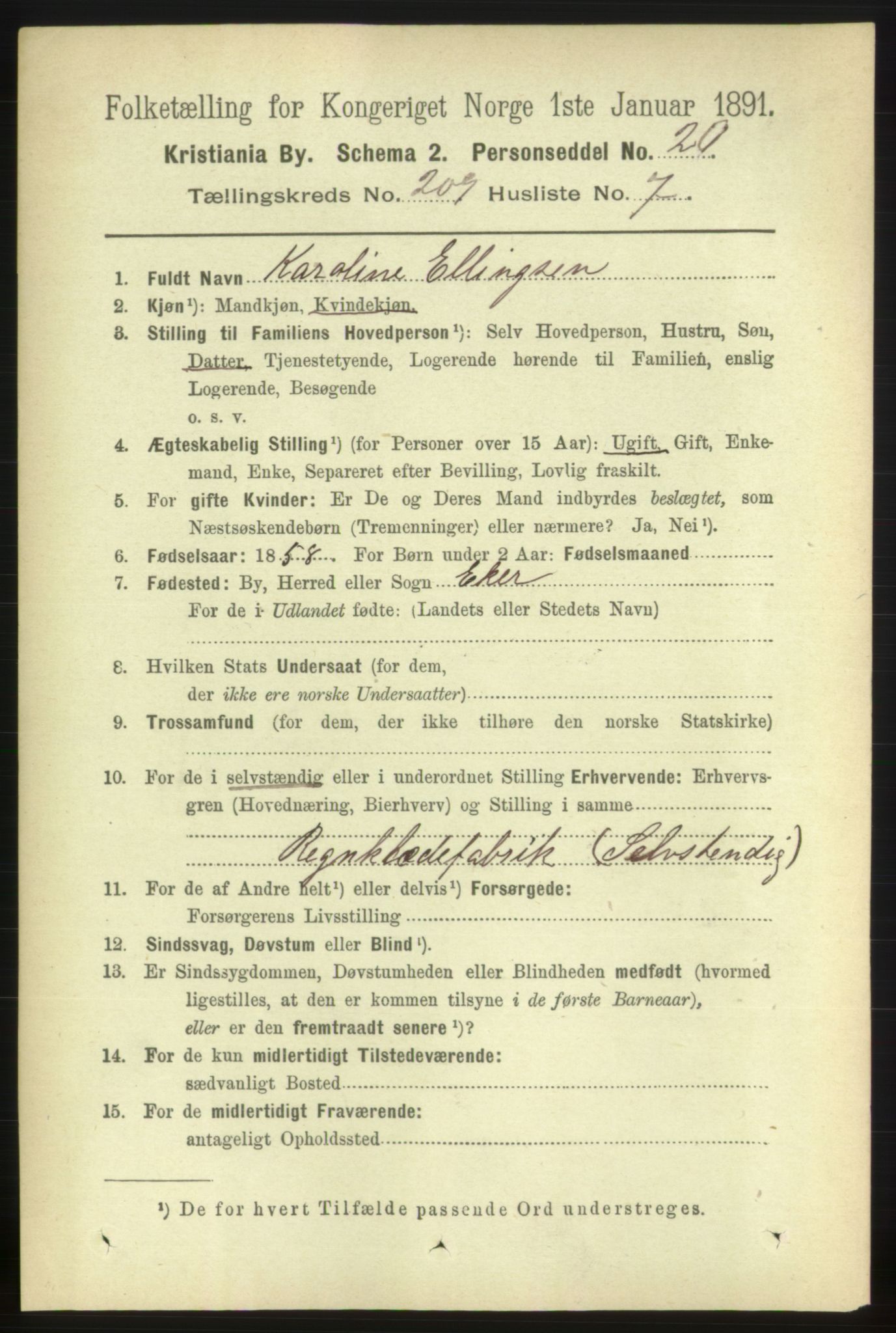 RA, 1891 census for 0301 Kristiania, 1891, p. 125234