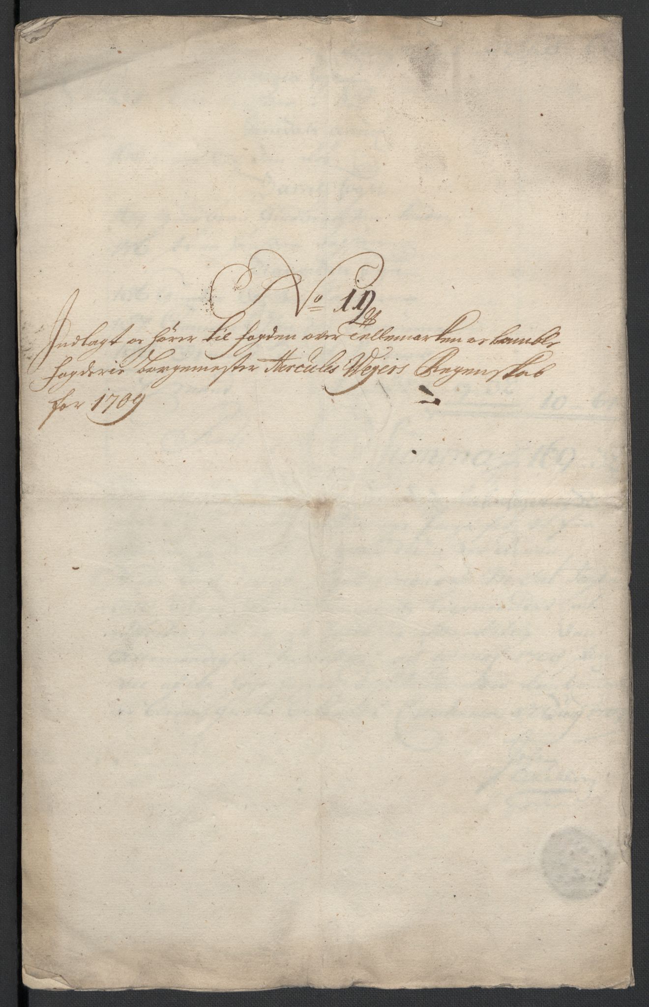 Rentekammeret inntil 1814, Reviderte regnskaper, Fogderegnskap, AV/RA-EA-4092/R36/L2118: Fogderegnskap Øvre og Nedre Telemark og Bamble, 1708-1709, p. 284