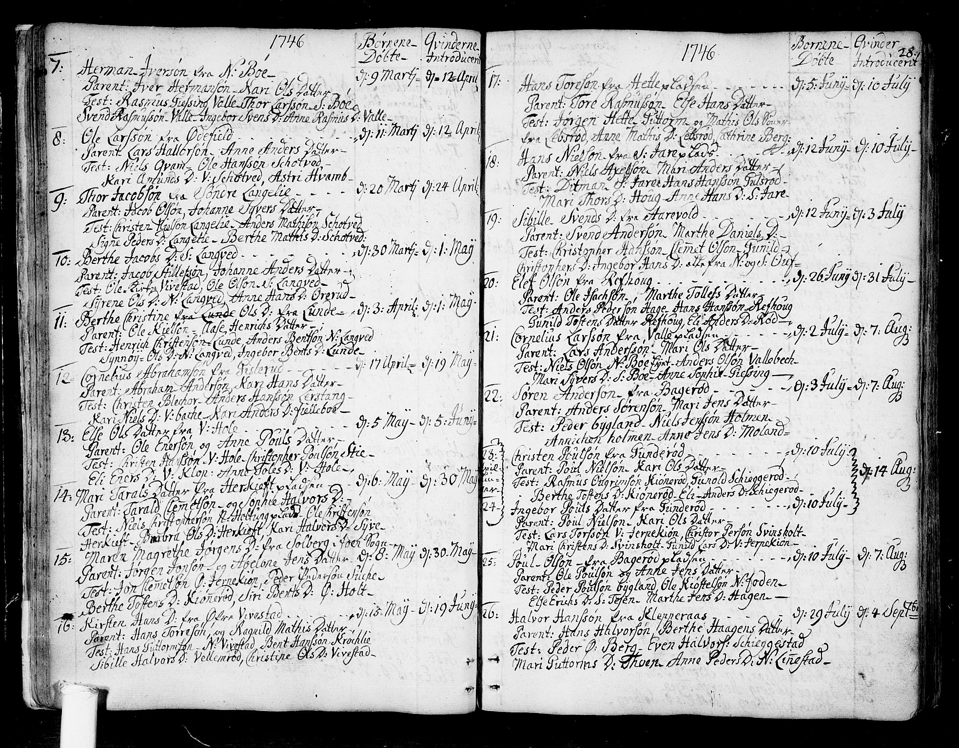 Ramnes kirkebøker, AV/SAKO-A-314/F/Fa/L0001: Parish register (official) no. I 1, 1732-1774, p. 28