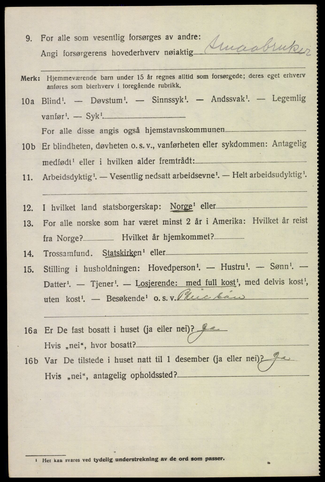 SAH, 1920 census for Heidal, 1920, p. 2787