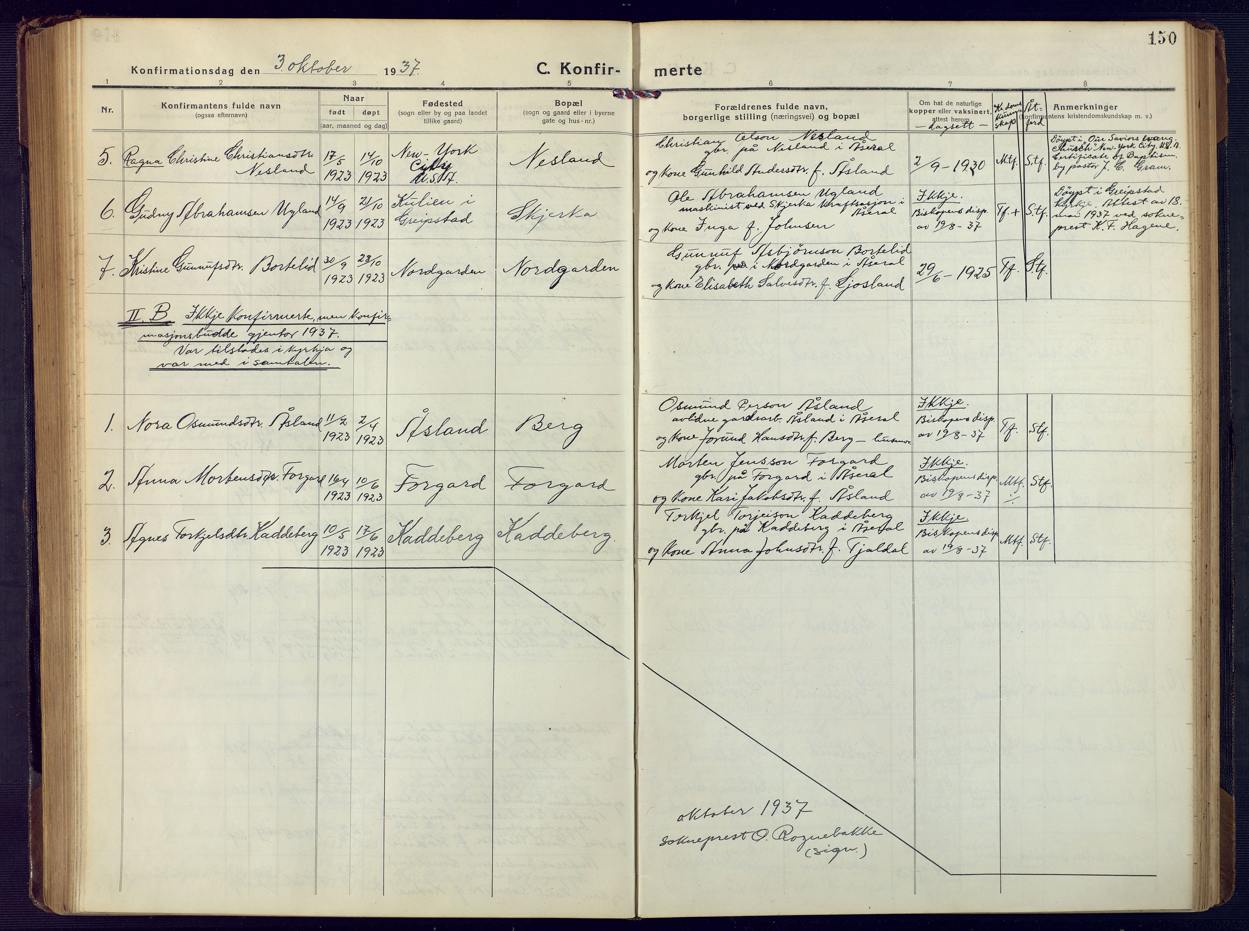 Åseral sokneprestkontor, SAK/1111-0051/F/Fb/L0004: Parish register (copy) no. B 4, 1920-1946, p. 150