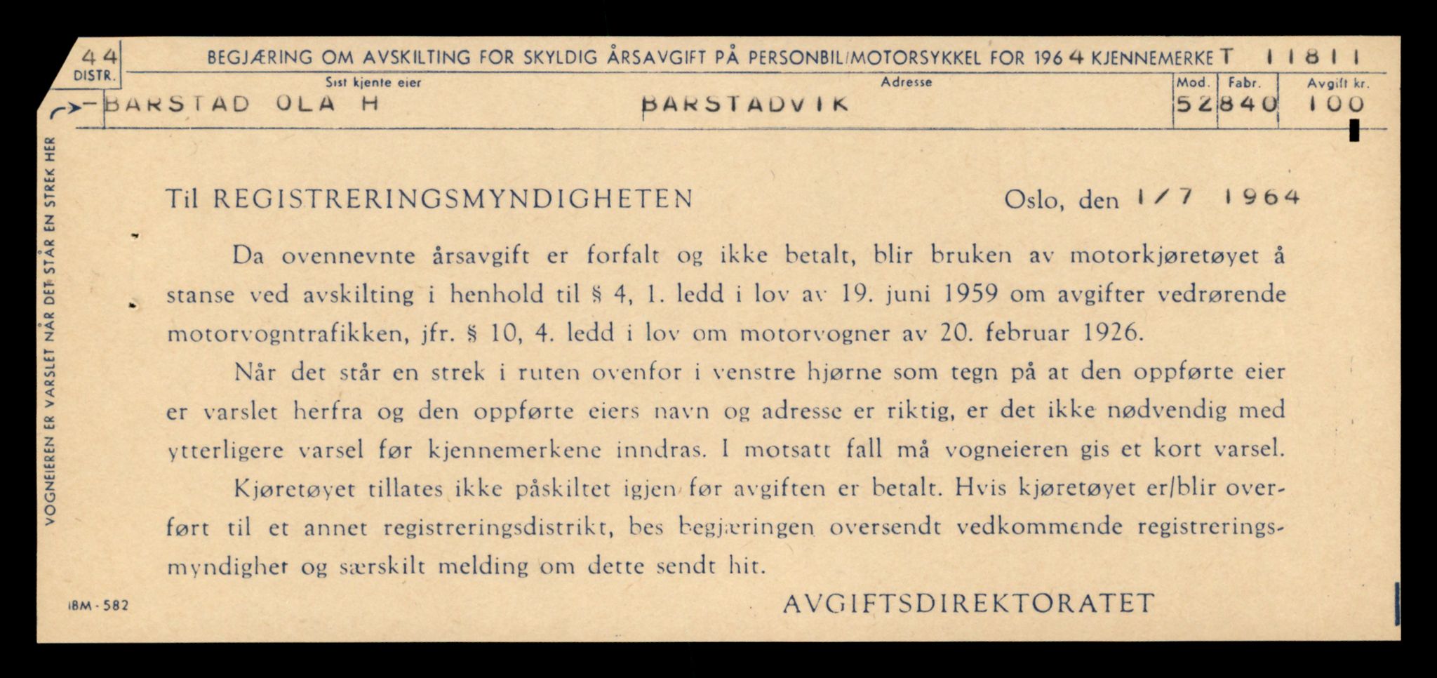 Møre og Romsdal vegkontor - Ålesund trafikkstasjon, AV/SAT-A-4099/F/Fe/L0031: Registreringskort for kjøretøy T 11800 - T 11996, 1927-1998, p. 257