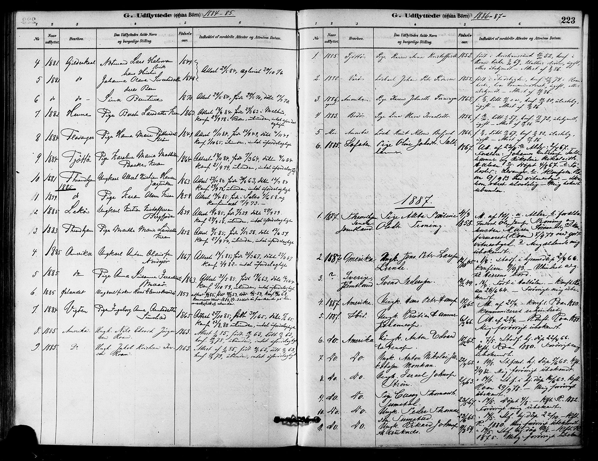 Ministerialprotokoller, klokkerbøker og fødselsregistre - Sør-Trøndelag, SAT/A-1456/657/L0707: Parish register (official) no. 657A08, 1879-1893, p. 223