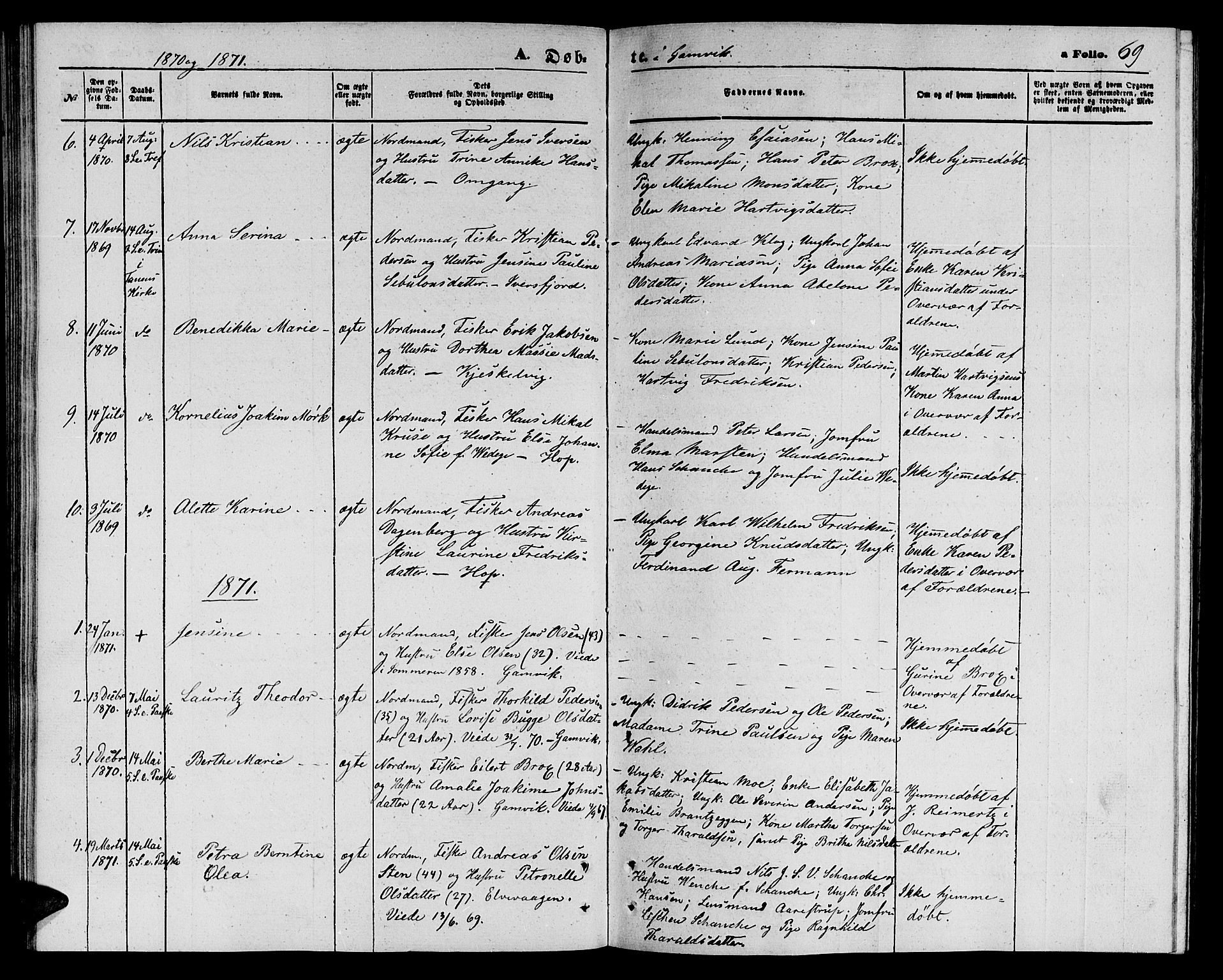Tana sokneprestkontor, SATØ/S-1334/H/Hb/L0002klokker: Parish register (copy) no. 2 /2, 1867-1877, p. 69