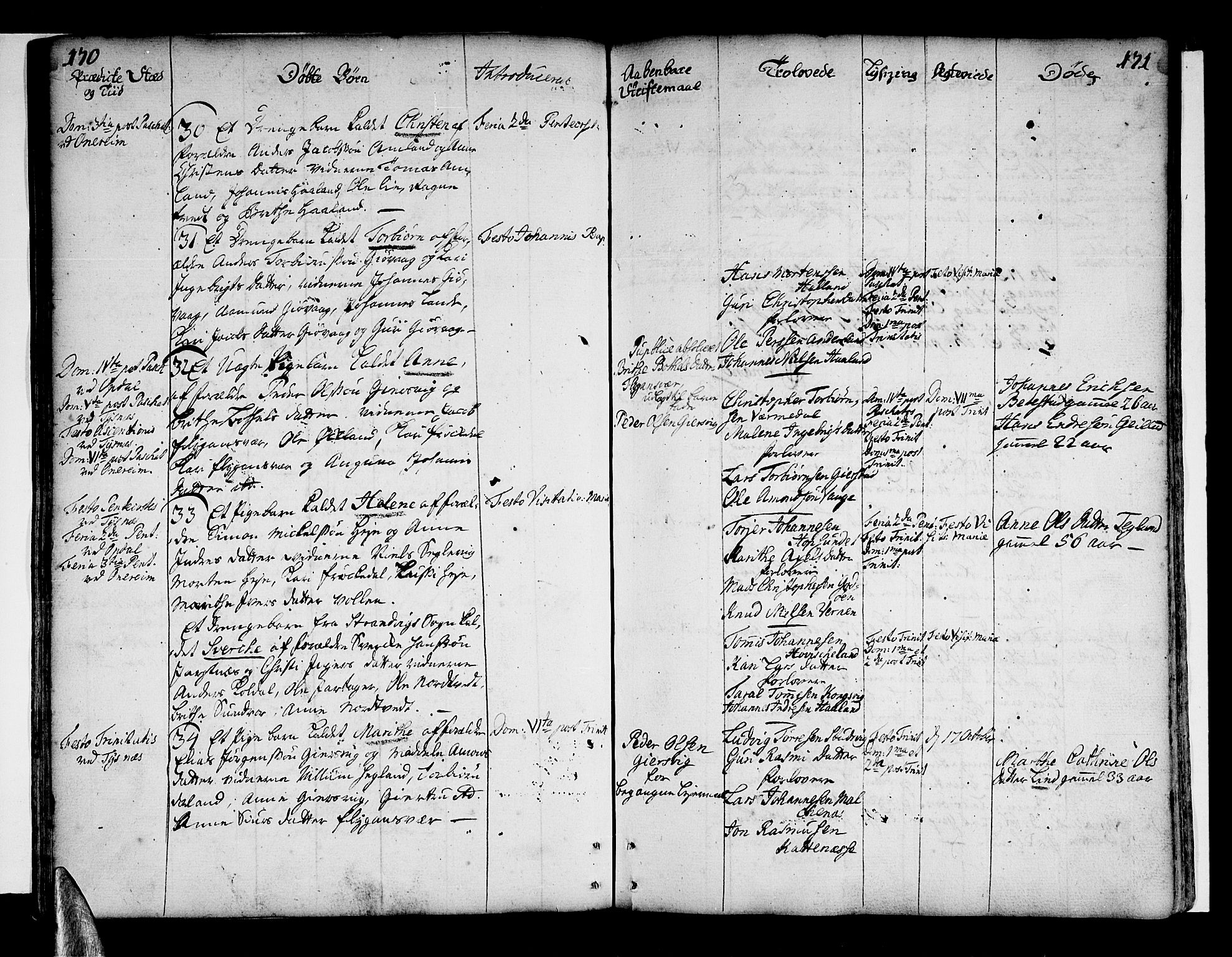 Tysnes sokneprestembete, AV/SAB-A-78601/H/Haa: Parish register (official) no. A 4, 1750-1761, p. 170-171