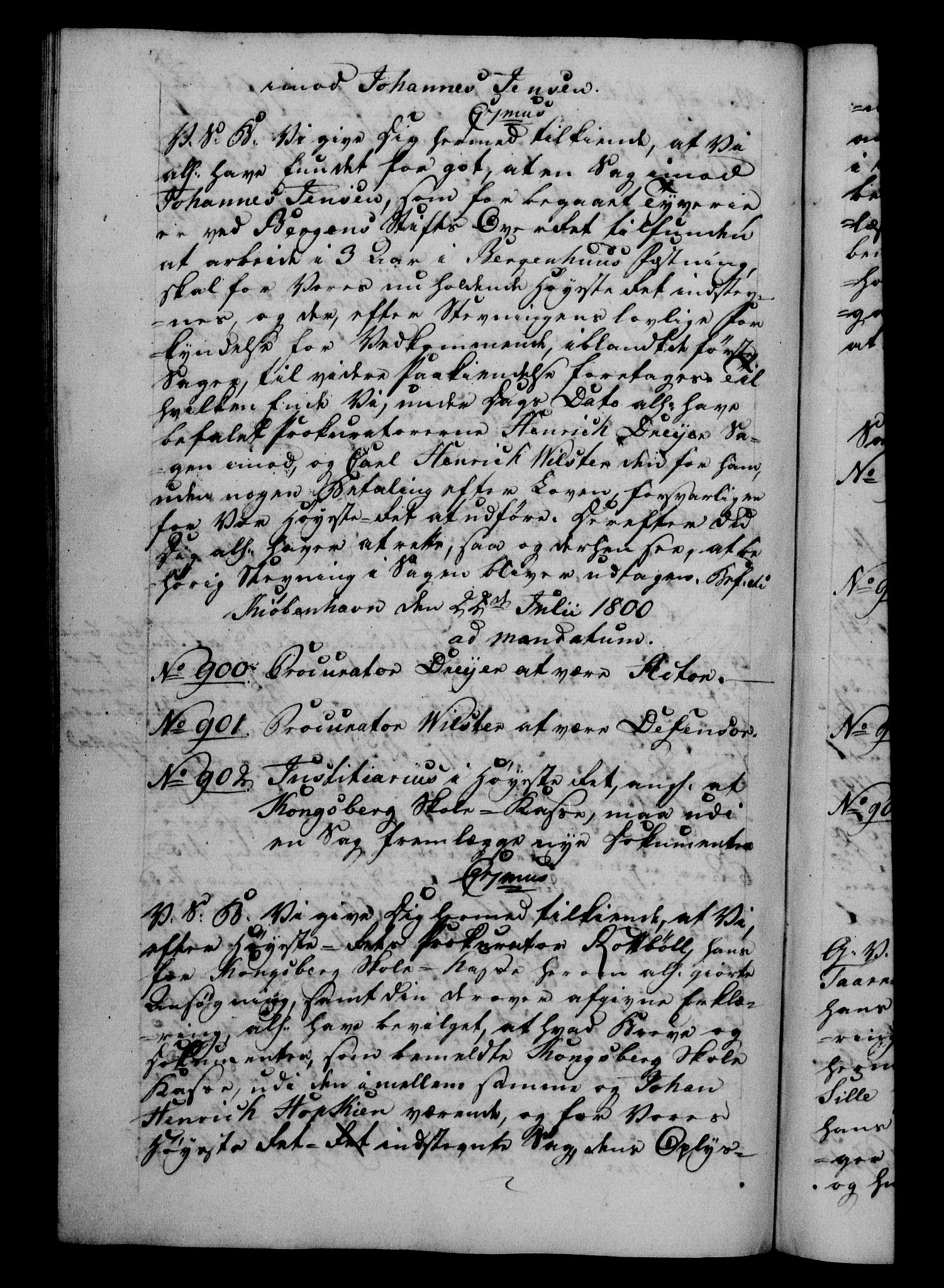 Danske Kanselli 1800-1814, RA/EA-3024/H/Hf/Hfb/Hfba/L0001: Registranter, 1800-1801, p. 289b