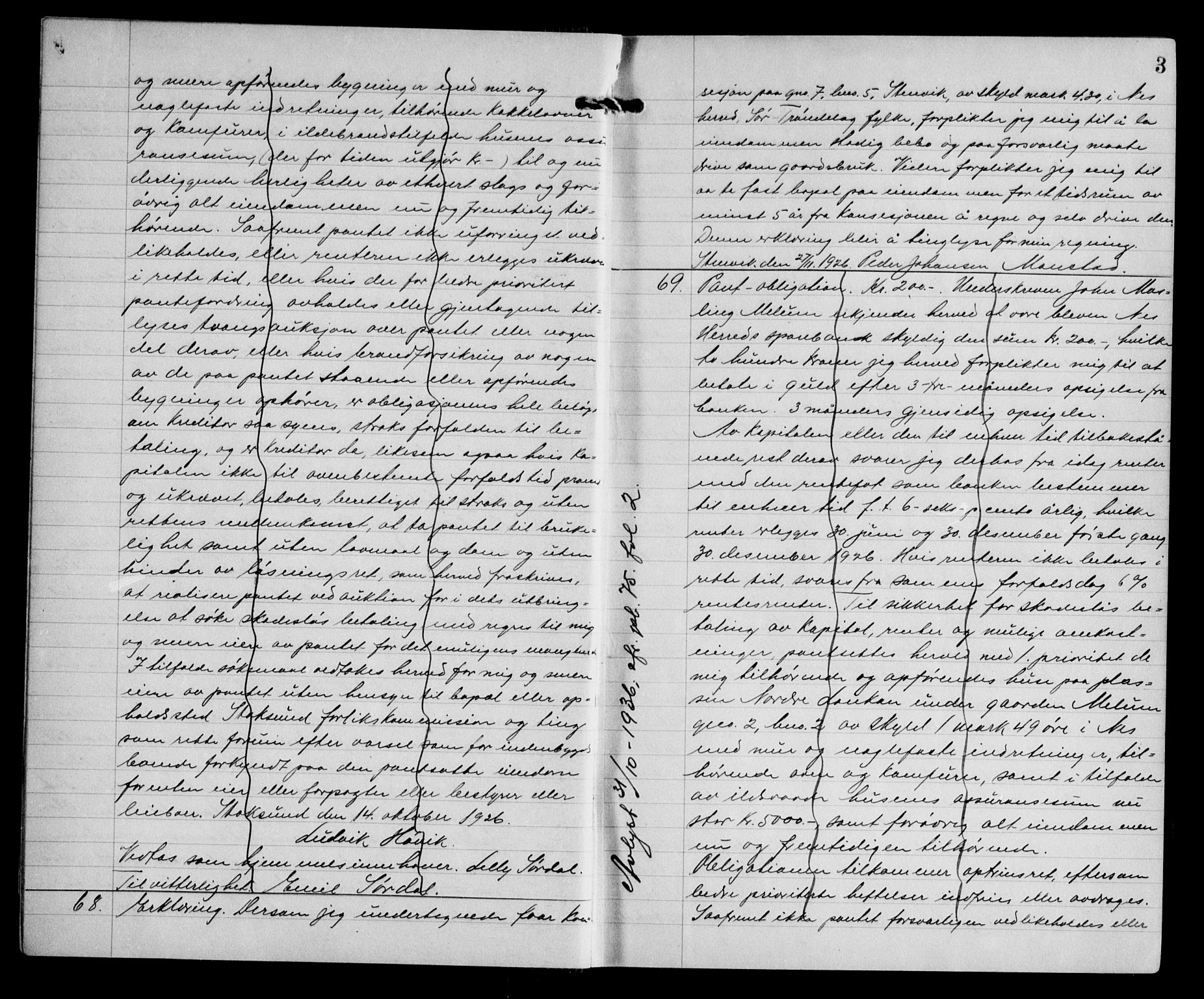 Fosen sorenskriveri, AV/SAT-A-1107/1/2/2C/L0064: Mortgage book no. 55, 1927-1930, p. 3