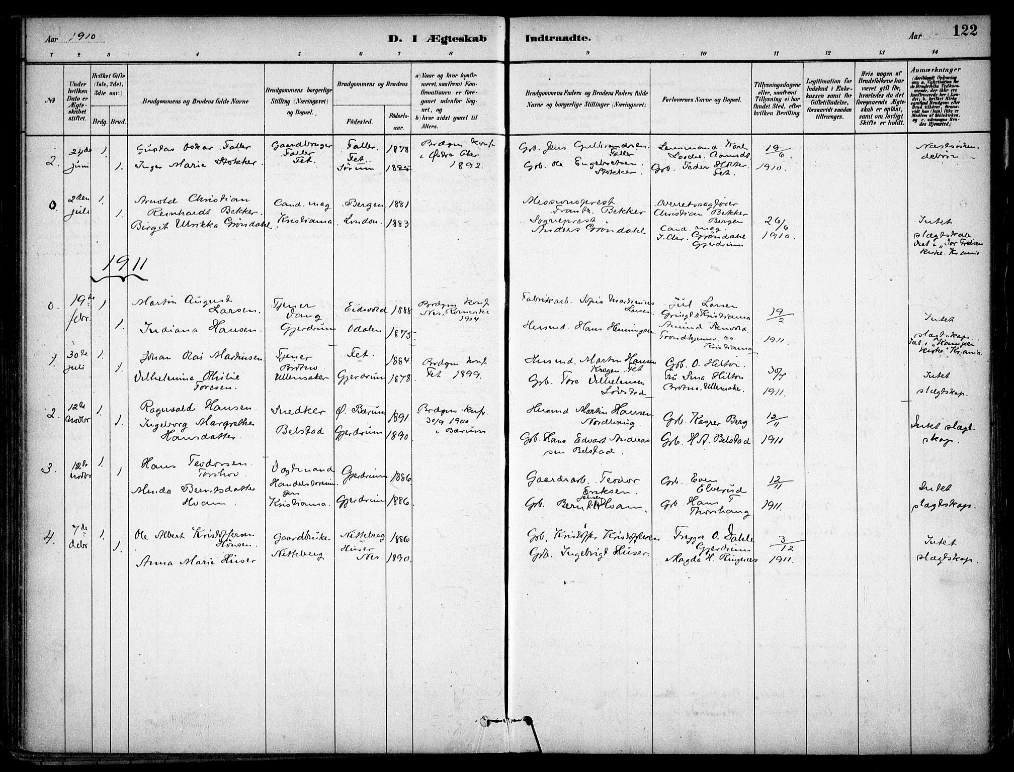 Gjerdrum prestekontor Kirkebøker, AV/SAO-A-10412b/F/Fa/L0009: Parish register (official) no. I 9, 1881-1916, p. 122