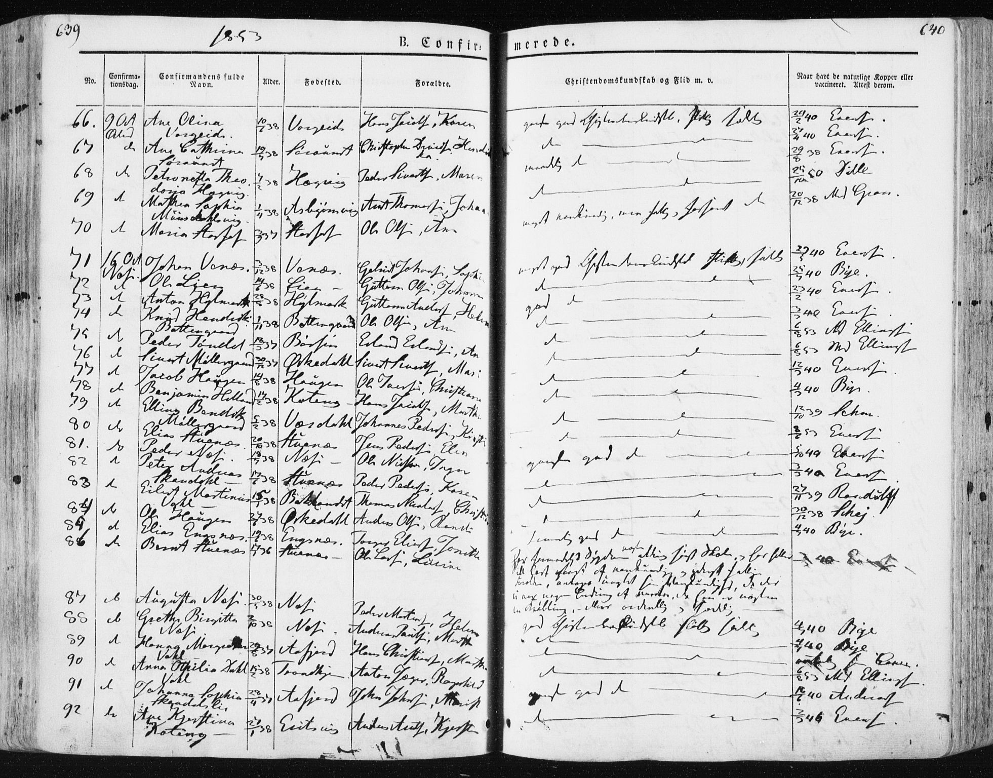 Ministerialprotokoller, klokkerbøker og fødselsregistre - Sør-Trøndelag, SAT/A-1456/659/L0736: Parish register (official) no. 659A06, 1842-1856, p. 639-640