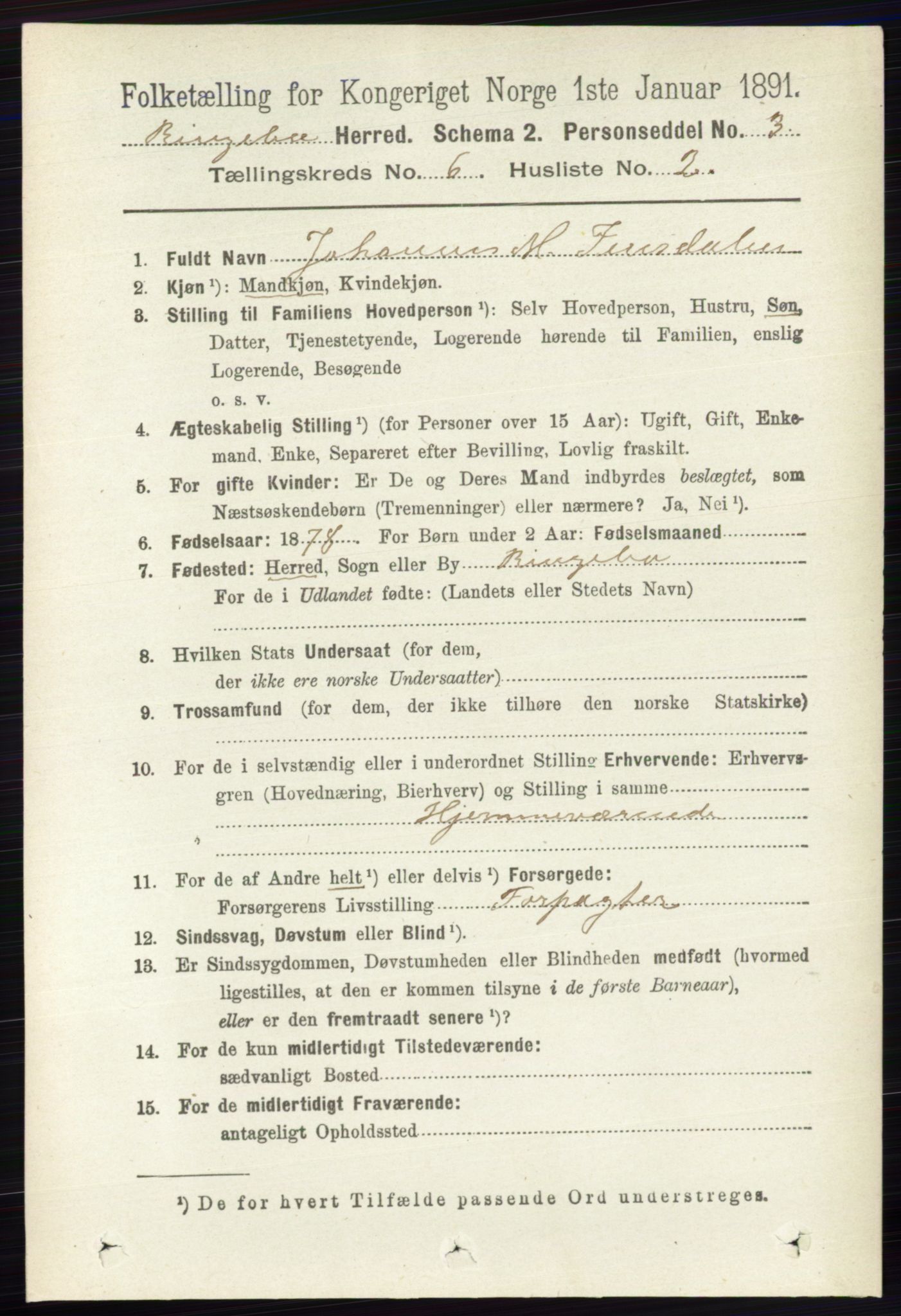 RA, 1891 census for 0520 Ringebu, 1891, p. 2456