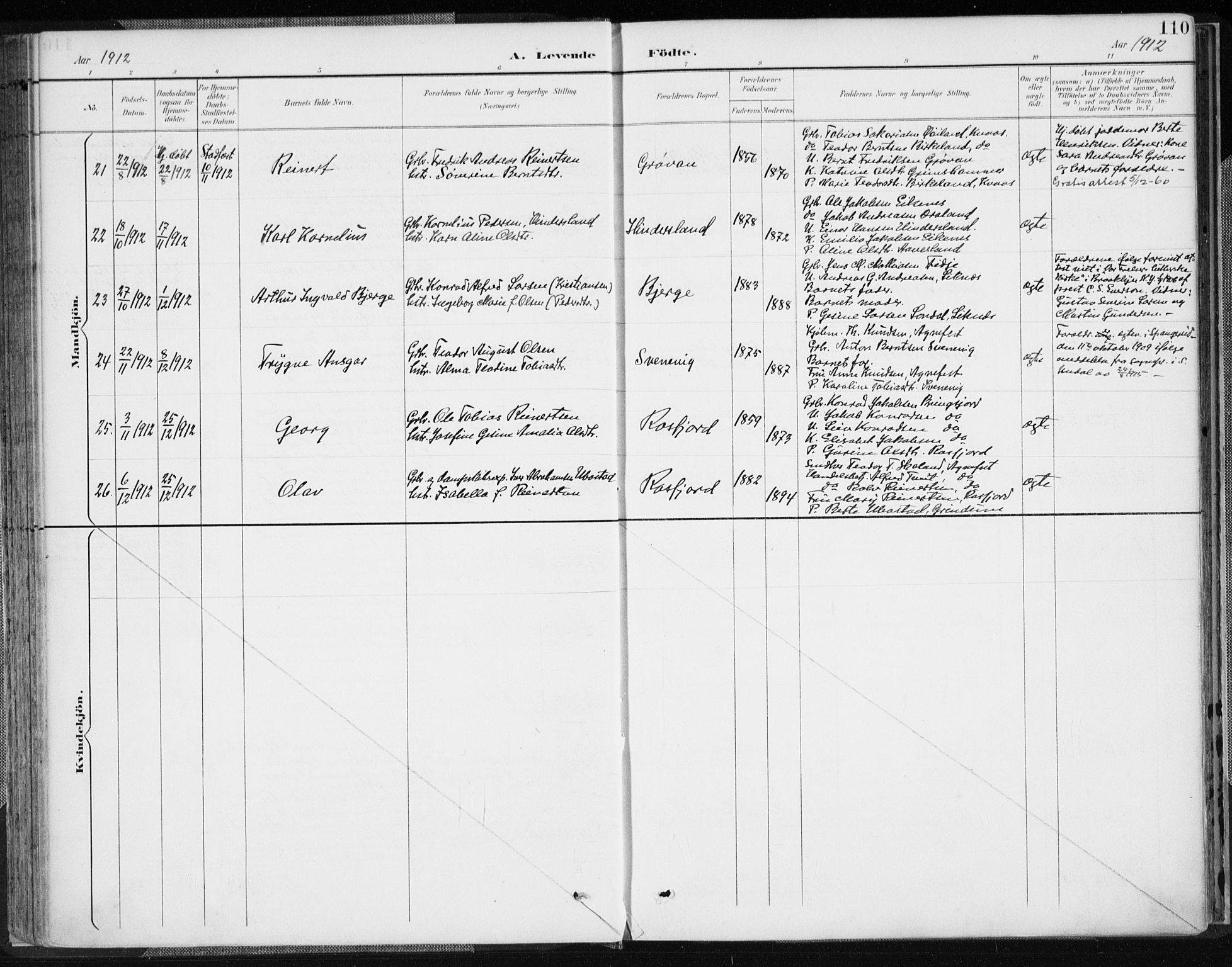 Lyngdal sokneprestkontor, AV/SAK-1111-0029/F/Fa/Fac/L0012: Parish register (official) no. A 12, 1894-1918, p. 110