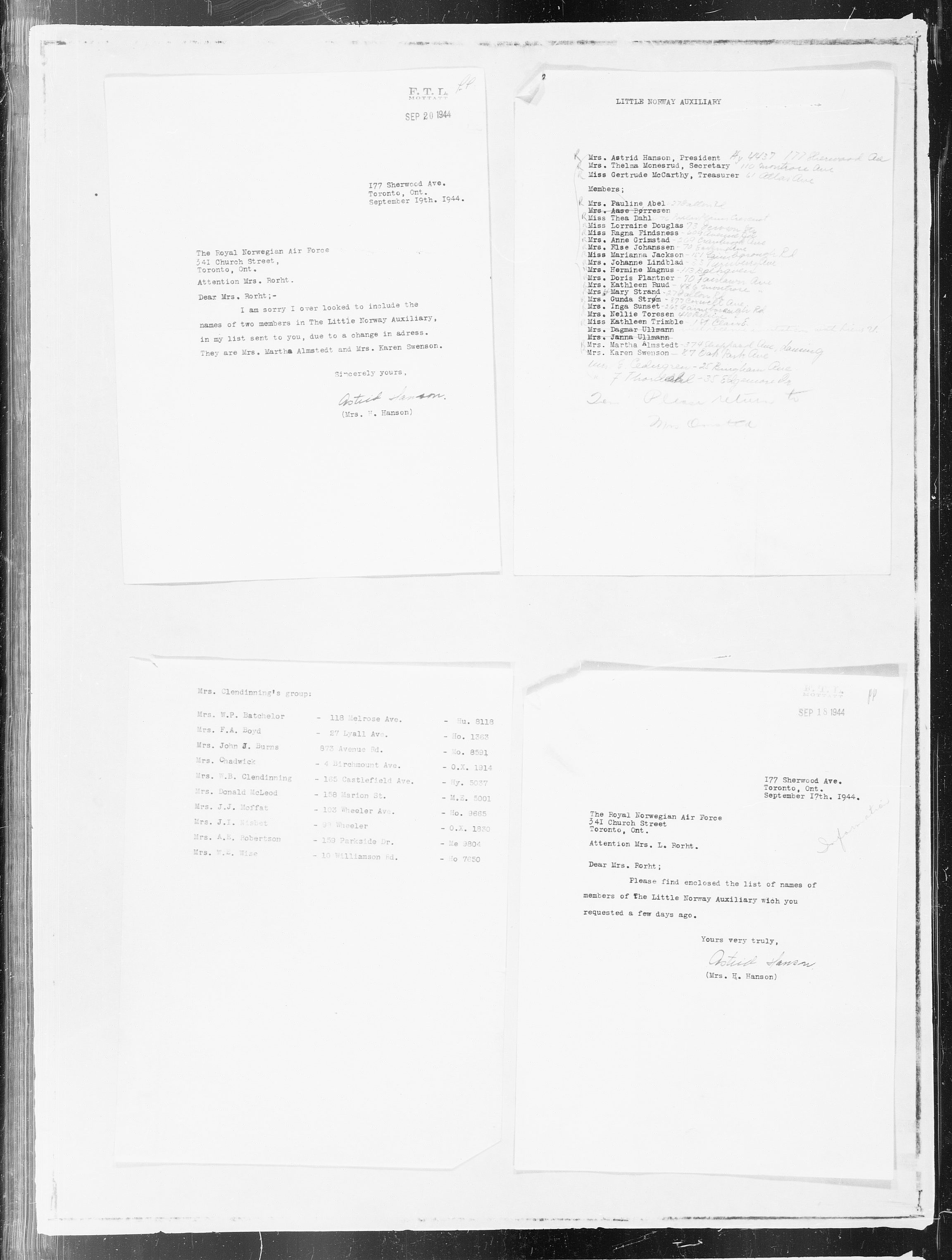 Forsvaret, Flyvåpnenes treningsleir 1940-1945, AV/RA-RAFA-3974/V/L0002: General File., 1940-1945