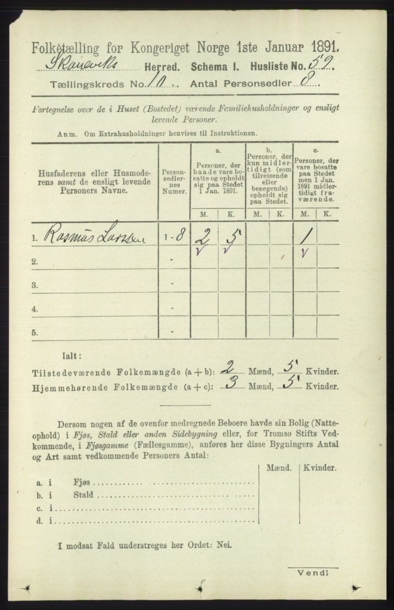 RA, 1891 census for 1212 Skånevik, 1891, p. 2924