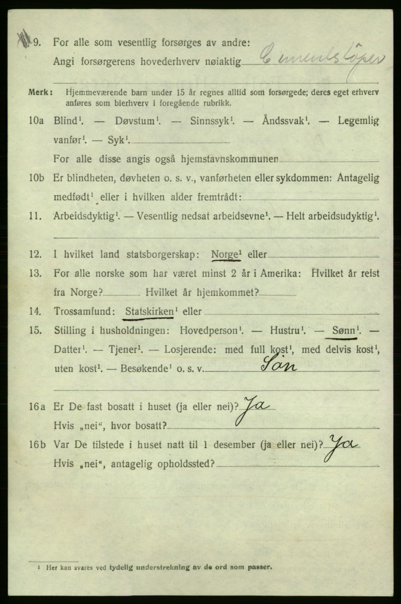 SAO, 1920 census for Fredrikshald, 1920, p. 16059