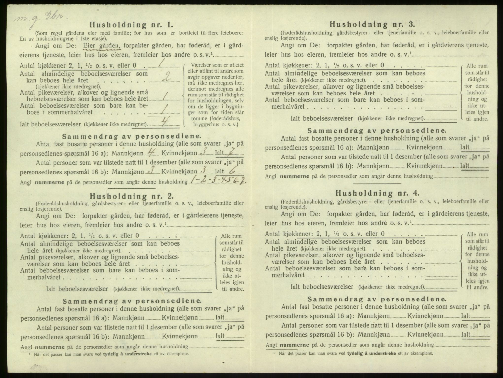 SAB, 1920 census for Gulen, 1920, p. 129