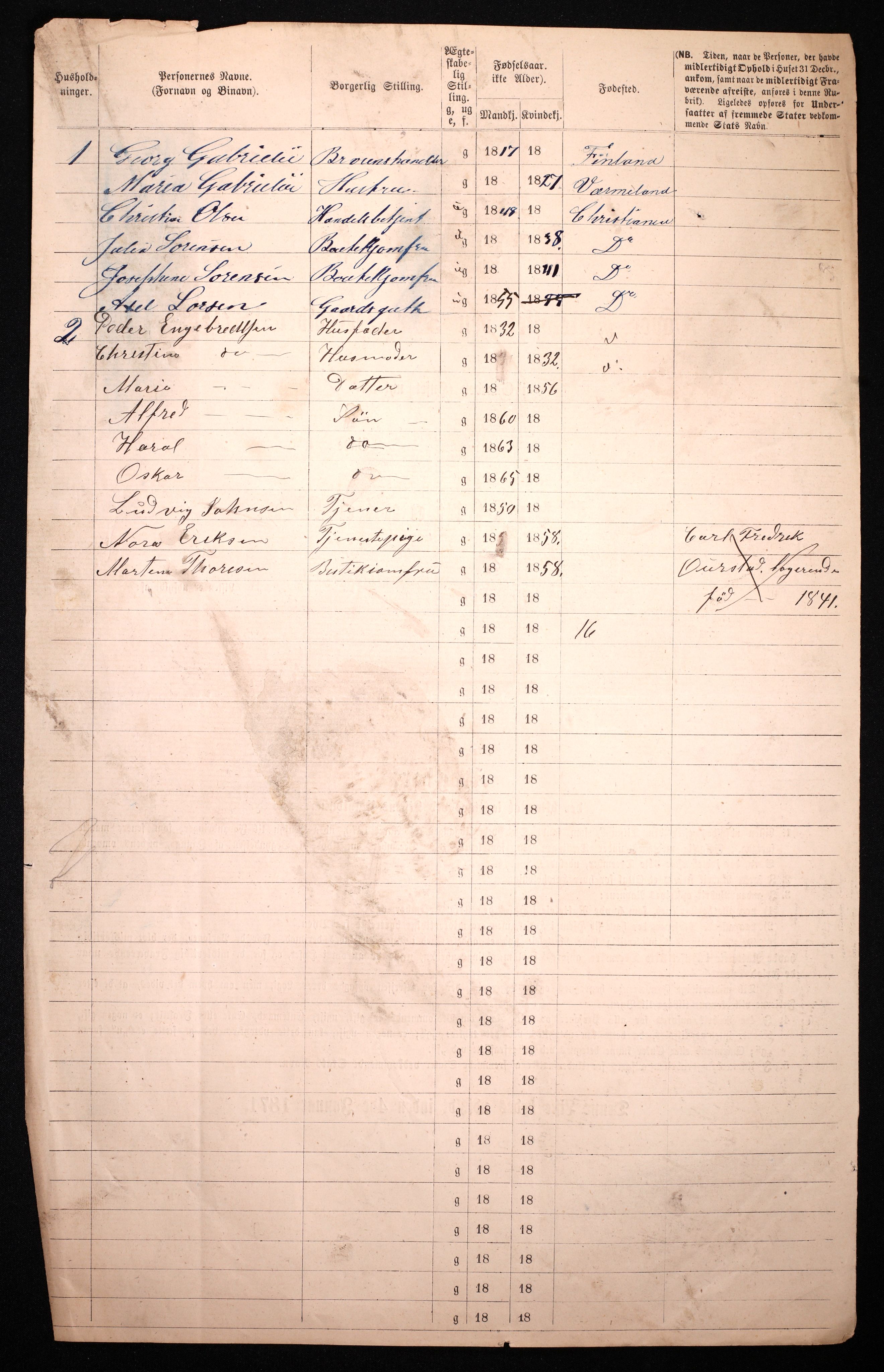 RA, 1870 census for 0301 Kristiania, 1870, p. 507