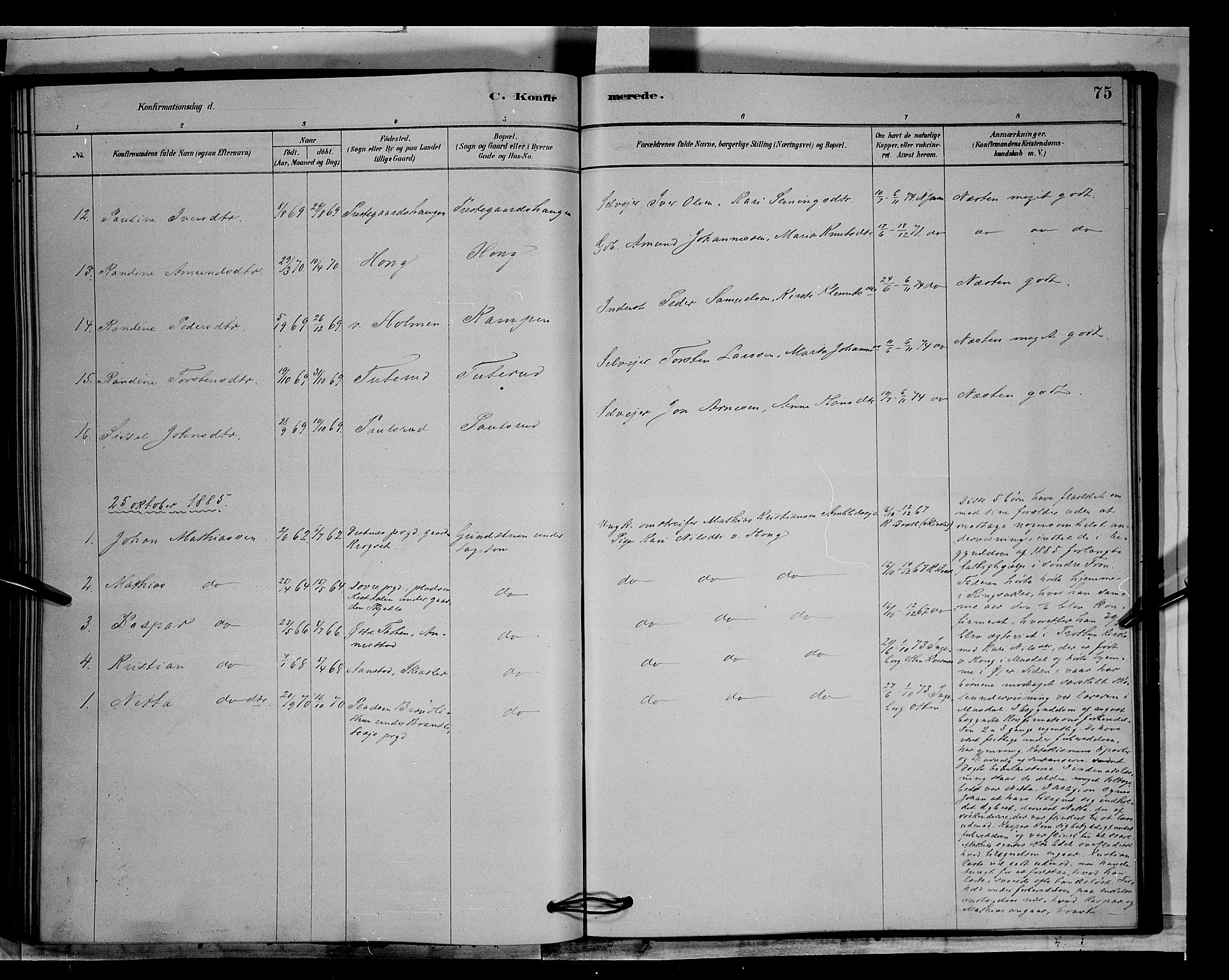 Øyer prestekontor, AV/SAH-PREST-084/H/Ha/Hab/L0003: Parish register (copy) no. 3, 1878-1893, p. 75