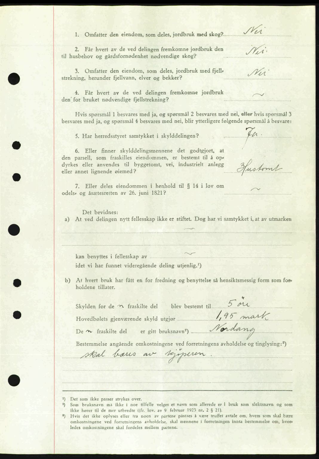 Nordre Sunnmøre sorenskriveri, AV/SAT-A-0006/1/2/2C/2Ca: Mortgage book no. A24, 1947-1947, Diary no: : 832/1947