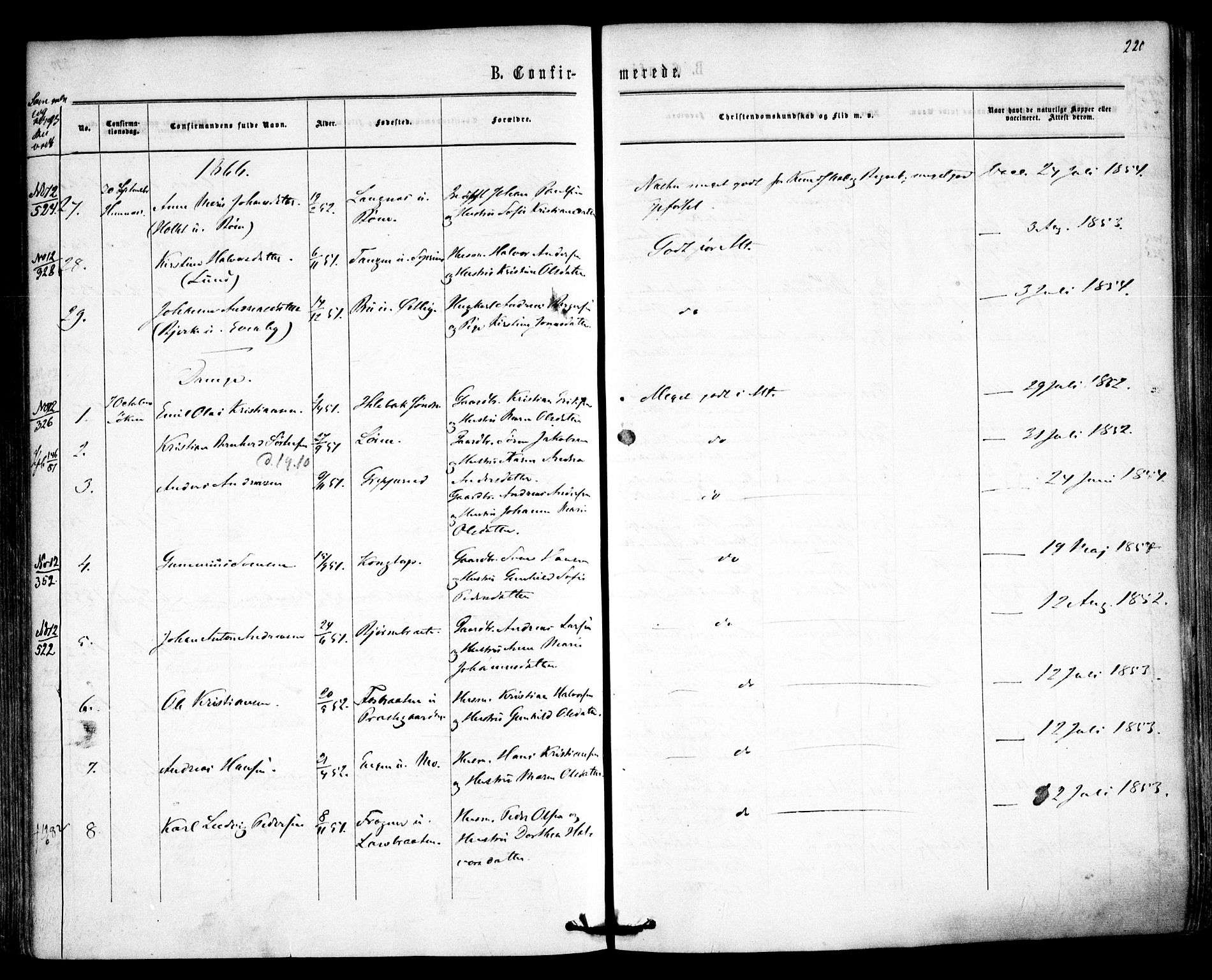 Høland prestekontor Kirkebøker, AV/SAO-A-10346a/F/Fa/L0011: Parish register (official) no. I 11, 1862-1869, p. 220