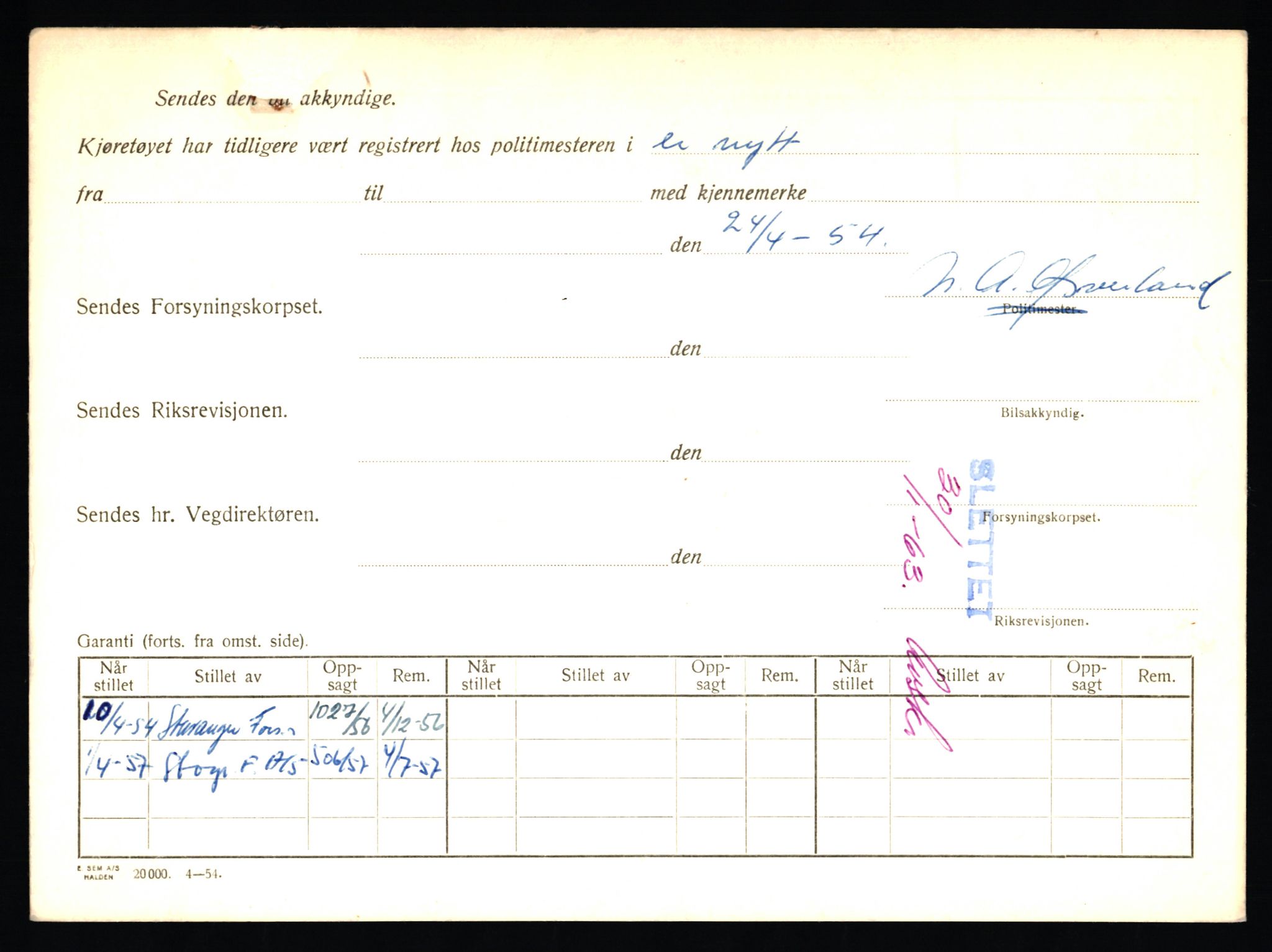 Stavanger trafikkstasjon, AV/SAST-A-101942/0/F/L0009: L-3000 - L-3349, 1930-1971, p. 134