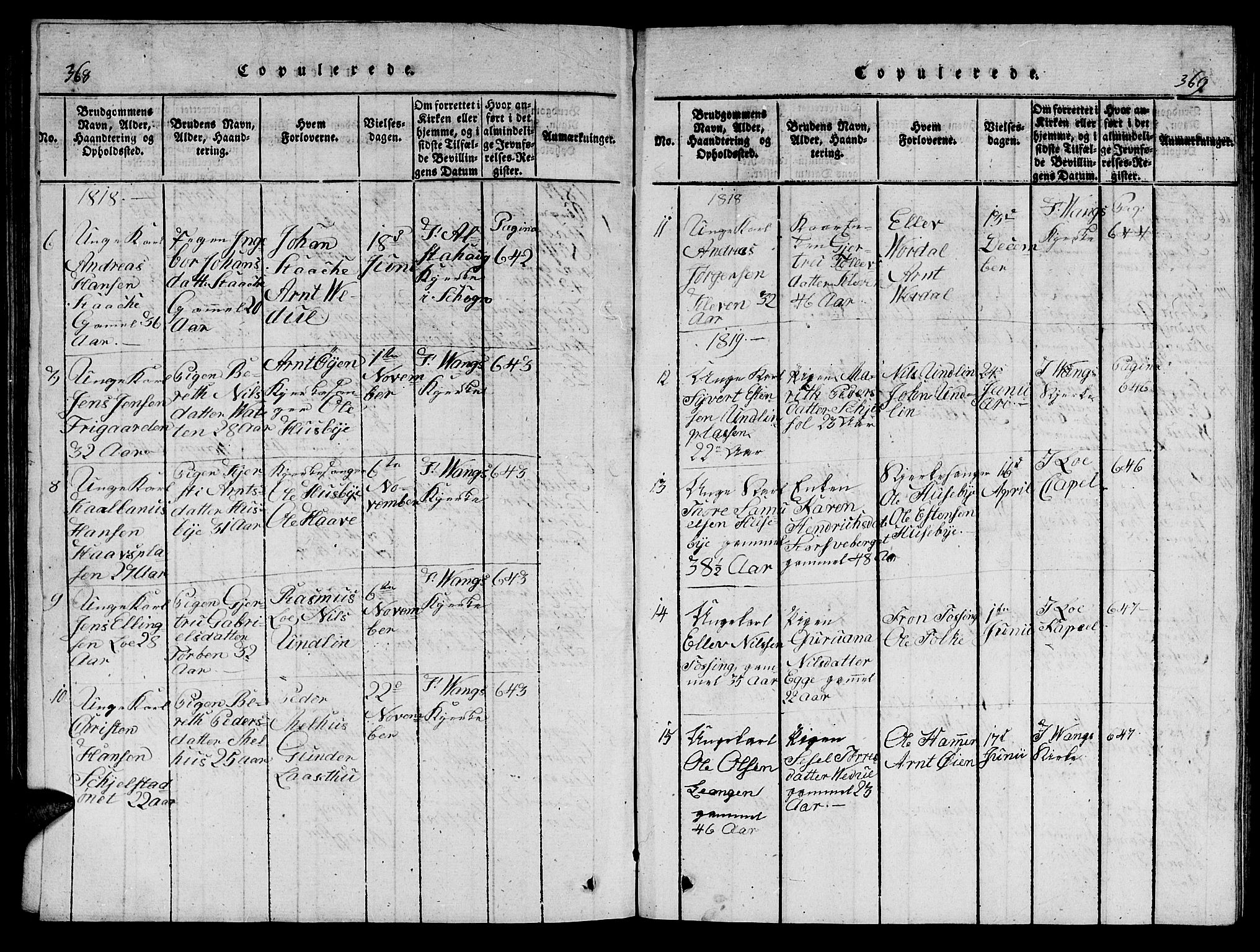 Ministerialprotokoller, klokkerbøker og fødselsregistre - Nord-Trøndelag, SAT/A-1458/714/L0132: Parish register (copy) no. 714C01, 1817-1824, p. 368-369