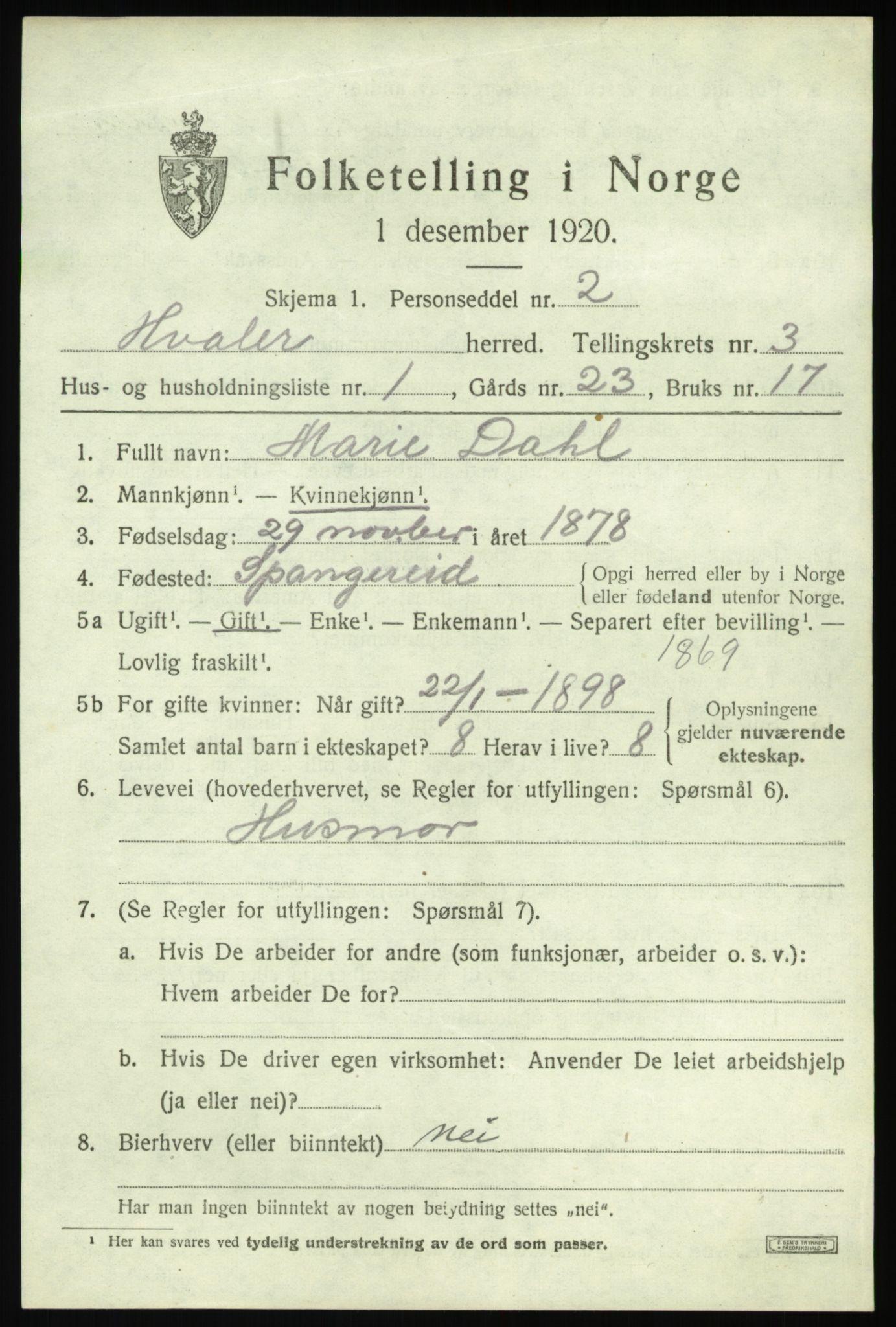 SAO, 1920 census for Hvaler, 1920, p. 4024