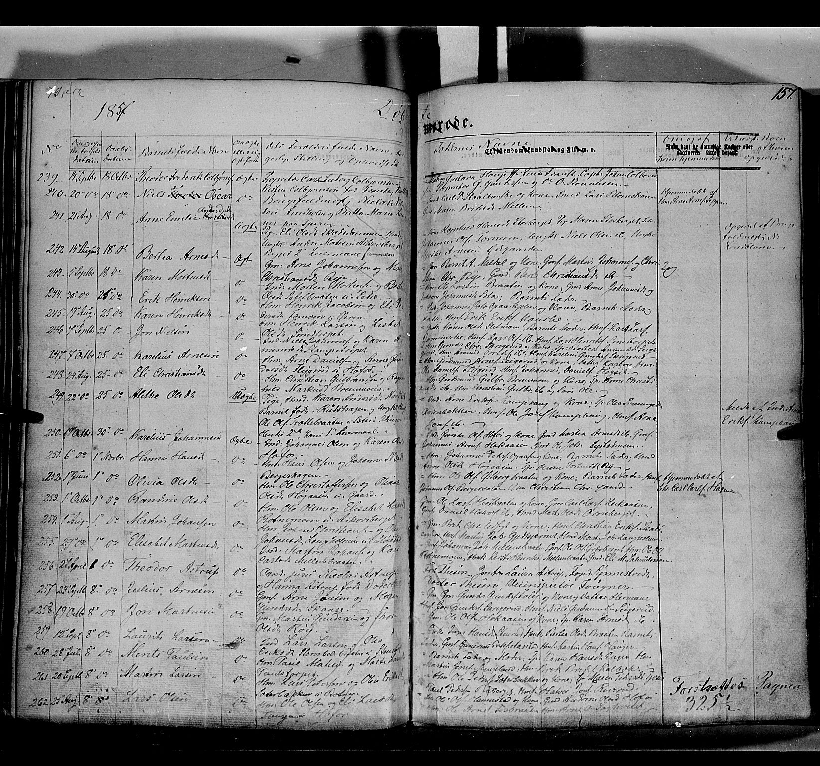 Grue prestekontor, AV/SAH-PREST-036/H/Ha/Haa/L0008: Parish register (official) no. 8, 1847-1858, p. 157