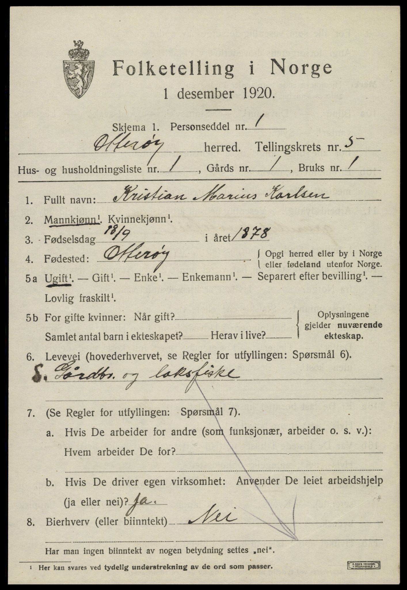 SAT, 1920 census for Otterøy, 1920, p. 1955