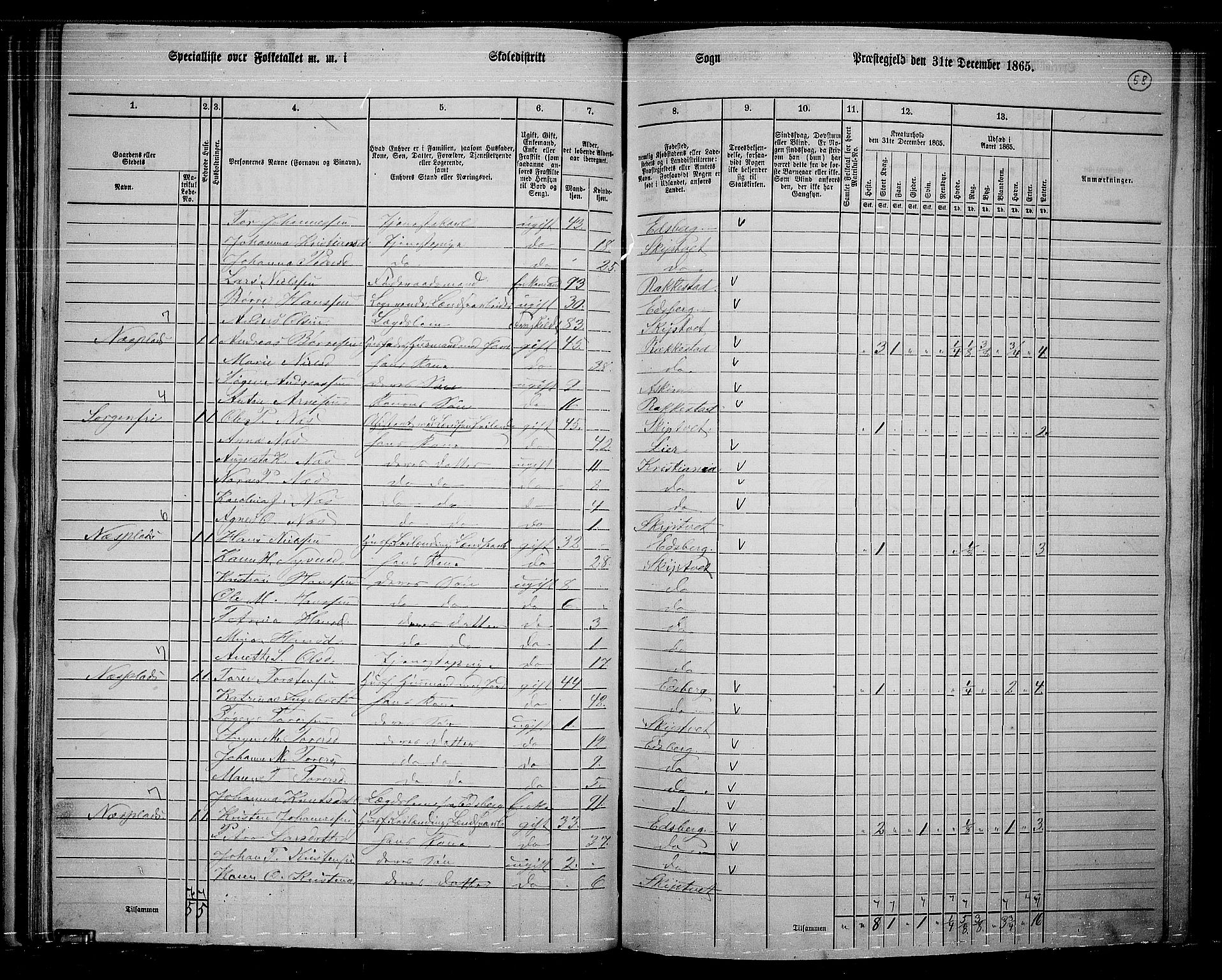 RA, 1865 census for Skiptvet, 1865, p. 51