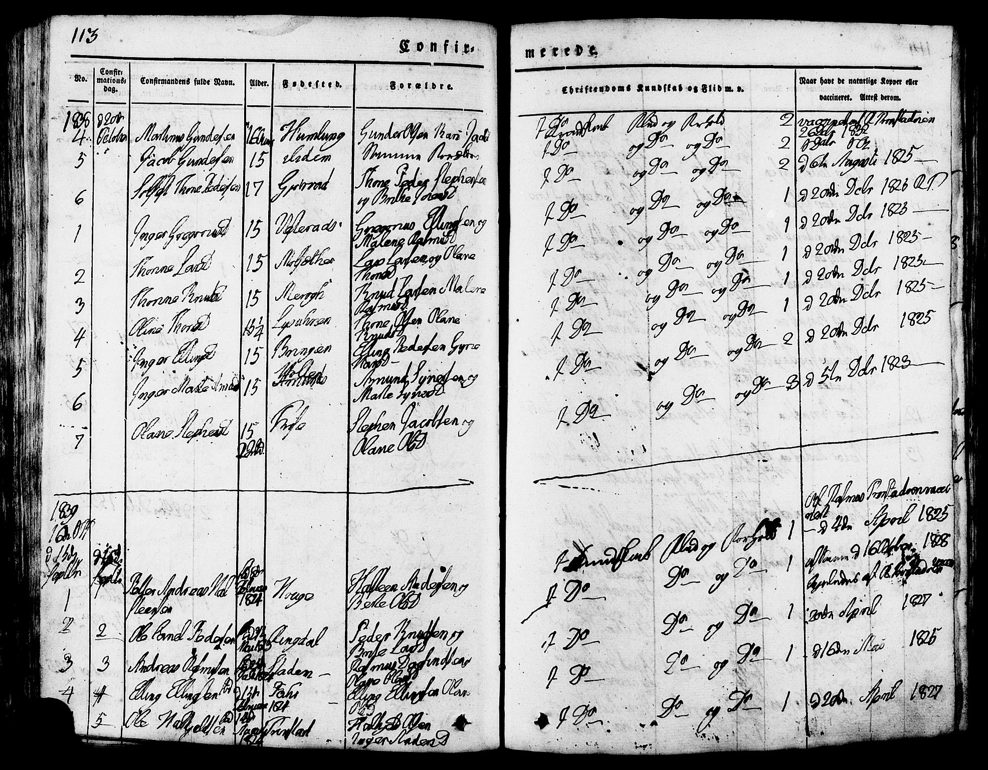 Ministerialprotokoller, klokkerbøker og fødselsregistre - Møre og Romsdal, SAT/A-1454/517/L0221: Parish register (official) no. 517A01, 1827-1858, p. 113