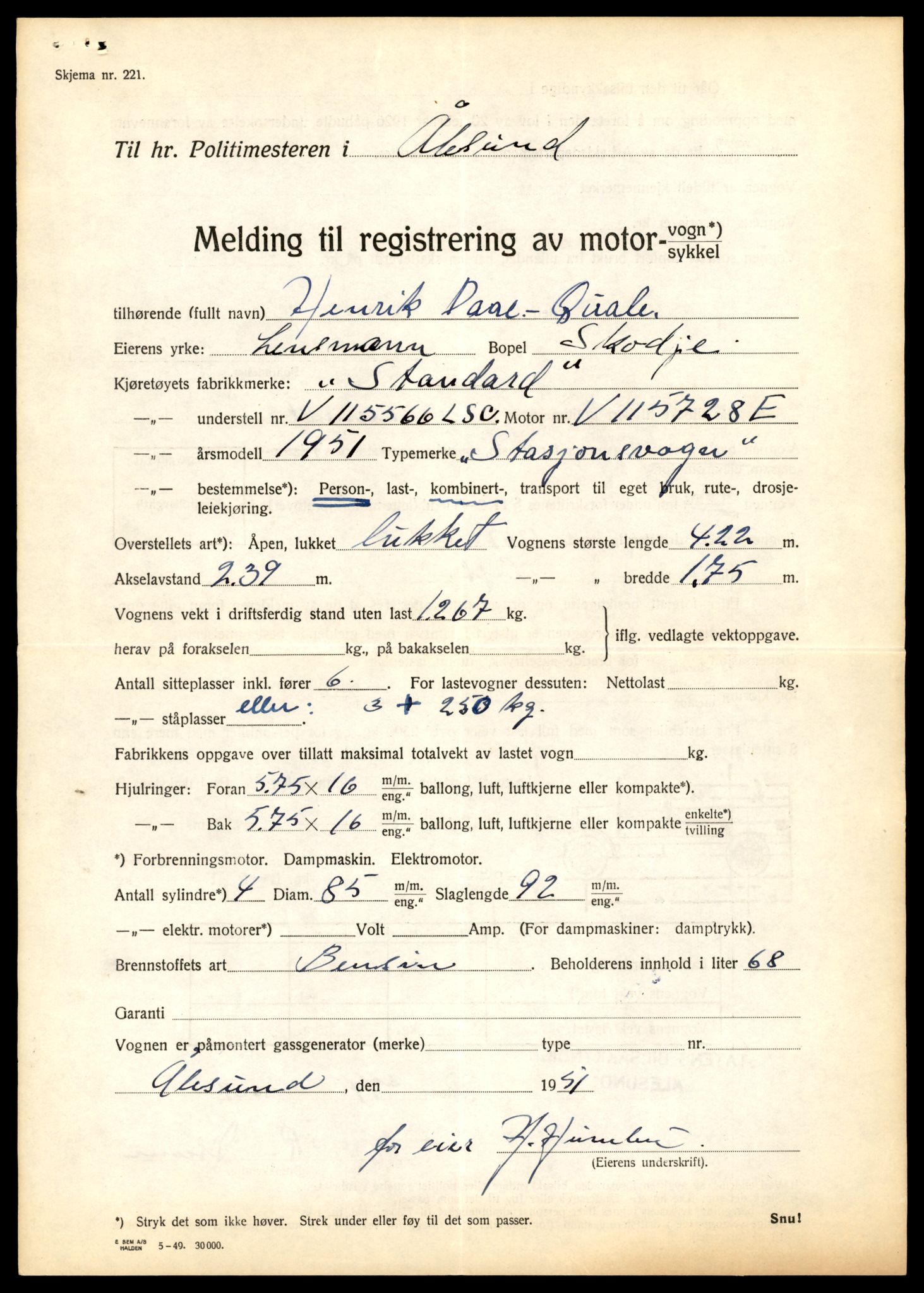 Møre og Romsdal vegkontor - Ålesund trafikkstasjon, AV/SAT-A-4099/F/Fe/L0007: Registreringskort for kjøretøy T 651 - T 746, 1927-1998, p. 2959