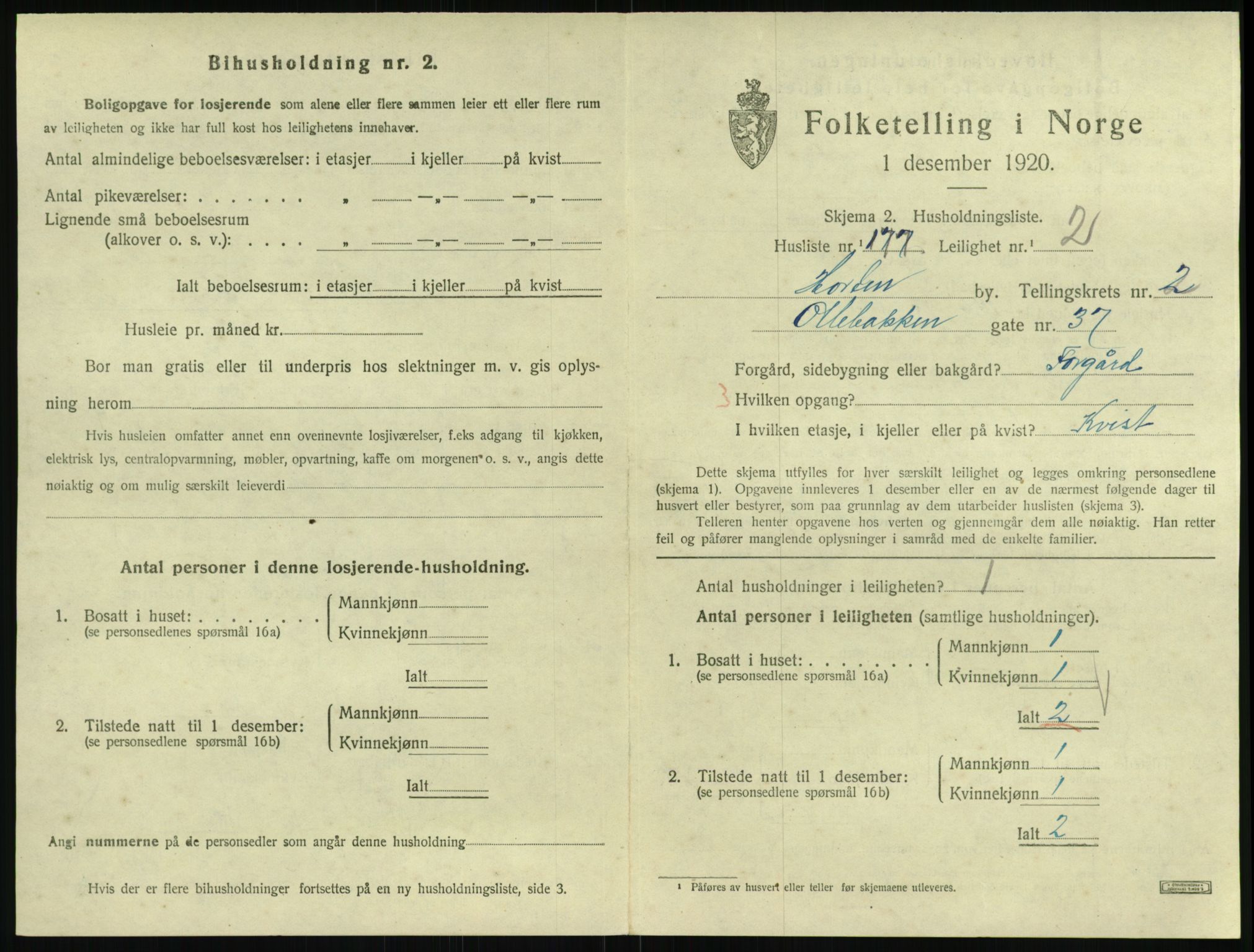 SAKO, 1920 census for Horten, 1920, p. 4007