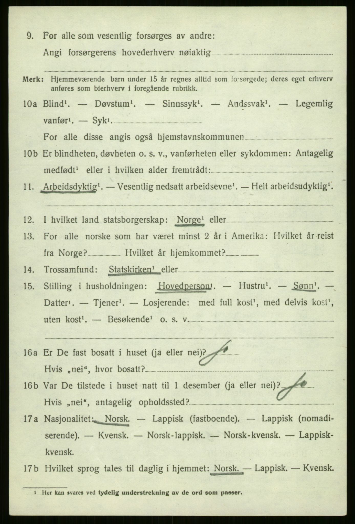 SATØ, 1920 census for Nordreisa, 1920, p. 1000