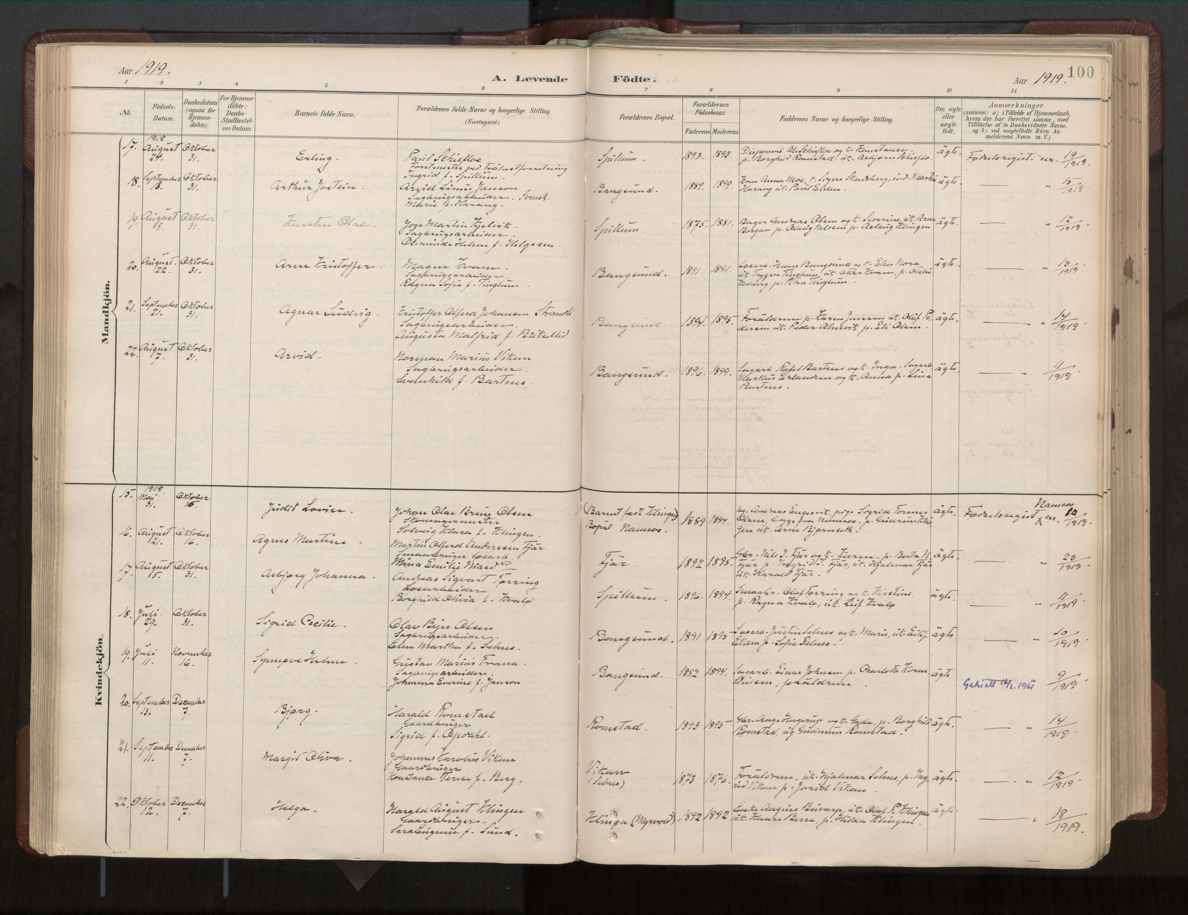 Ministerialprotokoller, klokkerbøker og fødselsregistre - Nord-Trøndelag, SAT/A-1458/770/L0589: Parish register (official) no. 770A03, 1887-1929, p. 100