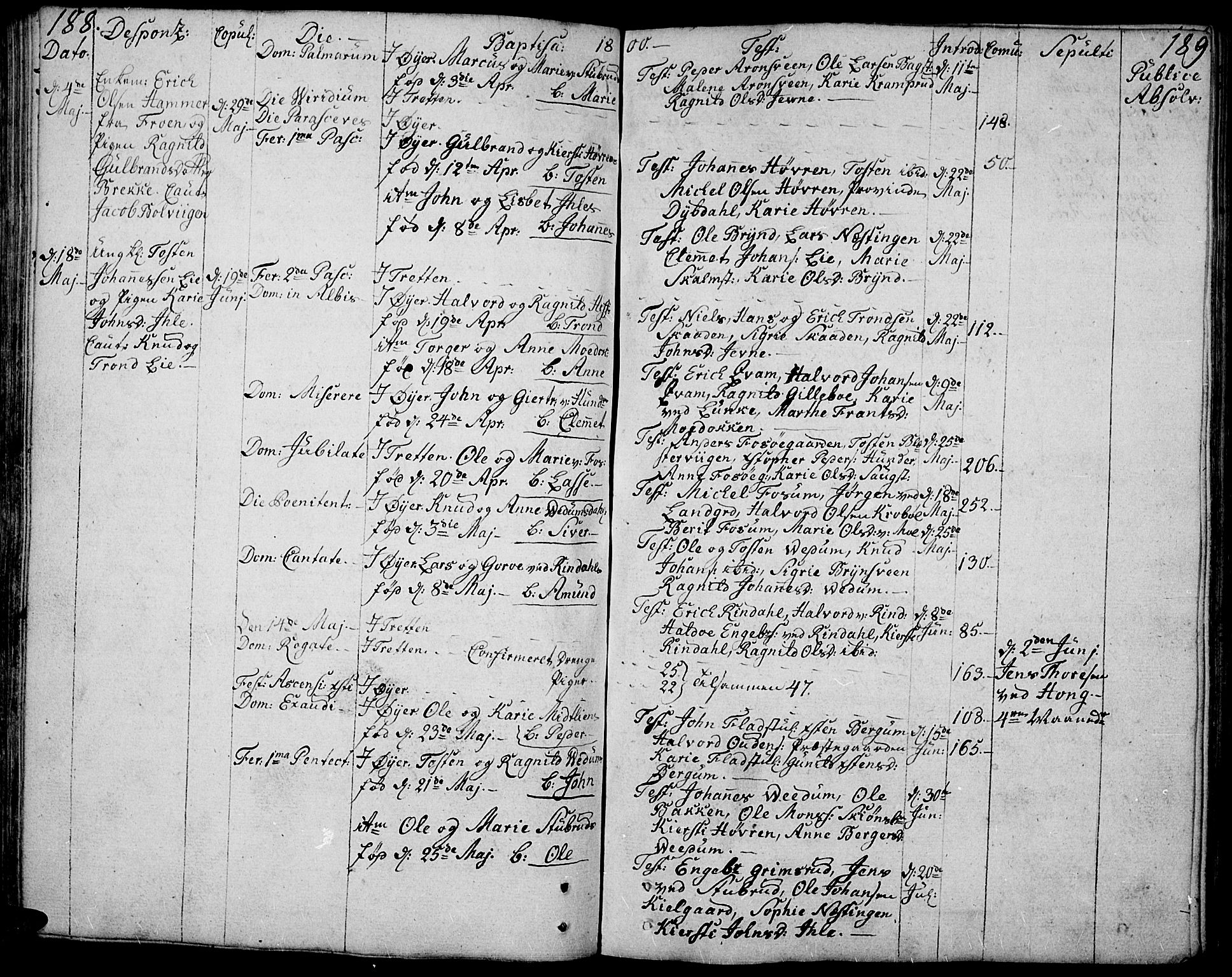 Øyer prestekontor, SAH/PREST-084/H/Ha/Haa/L0003: Parish register (official) no. 3, 1784-1824, p. 188-189