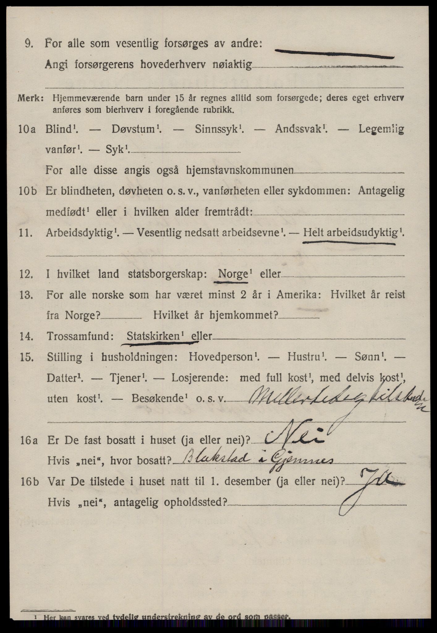 SAT, 1920 census for Gjemnes, 1920, p. 1585