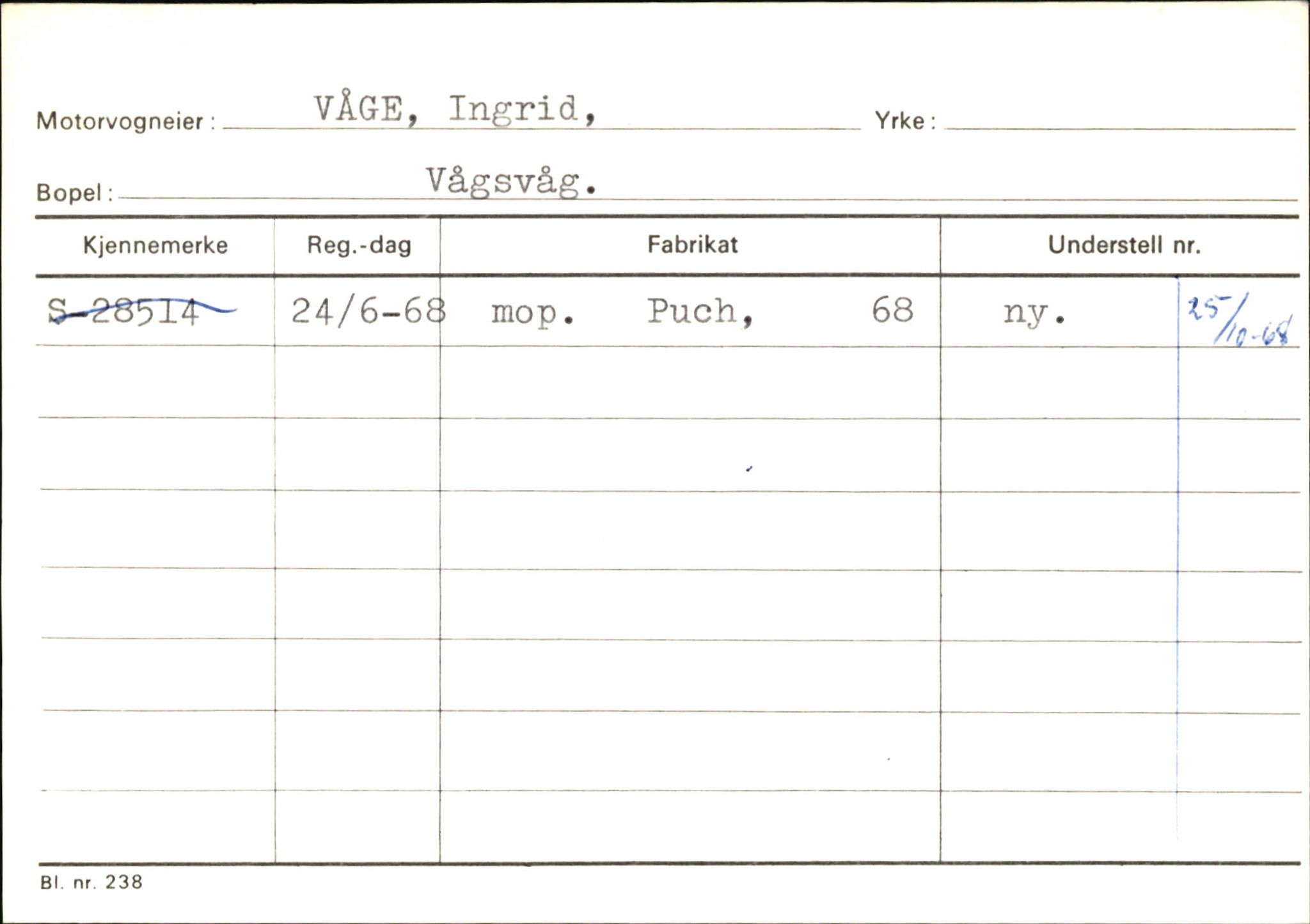 Statens vegvesen, Sogn og Fjordane vegkontor, SAB/A-5301/4/F/L0145: Registerkort Vågsøy S-Å. Årdal I-P, 1945-1975, p. 716