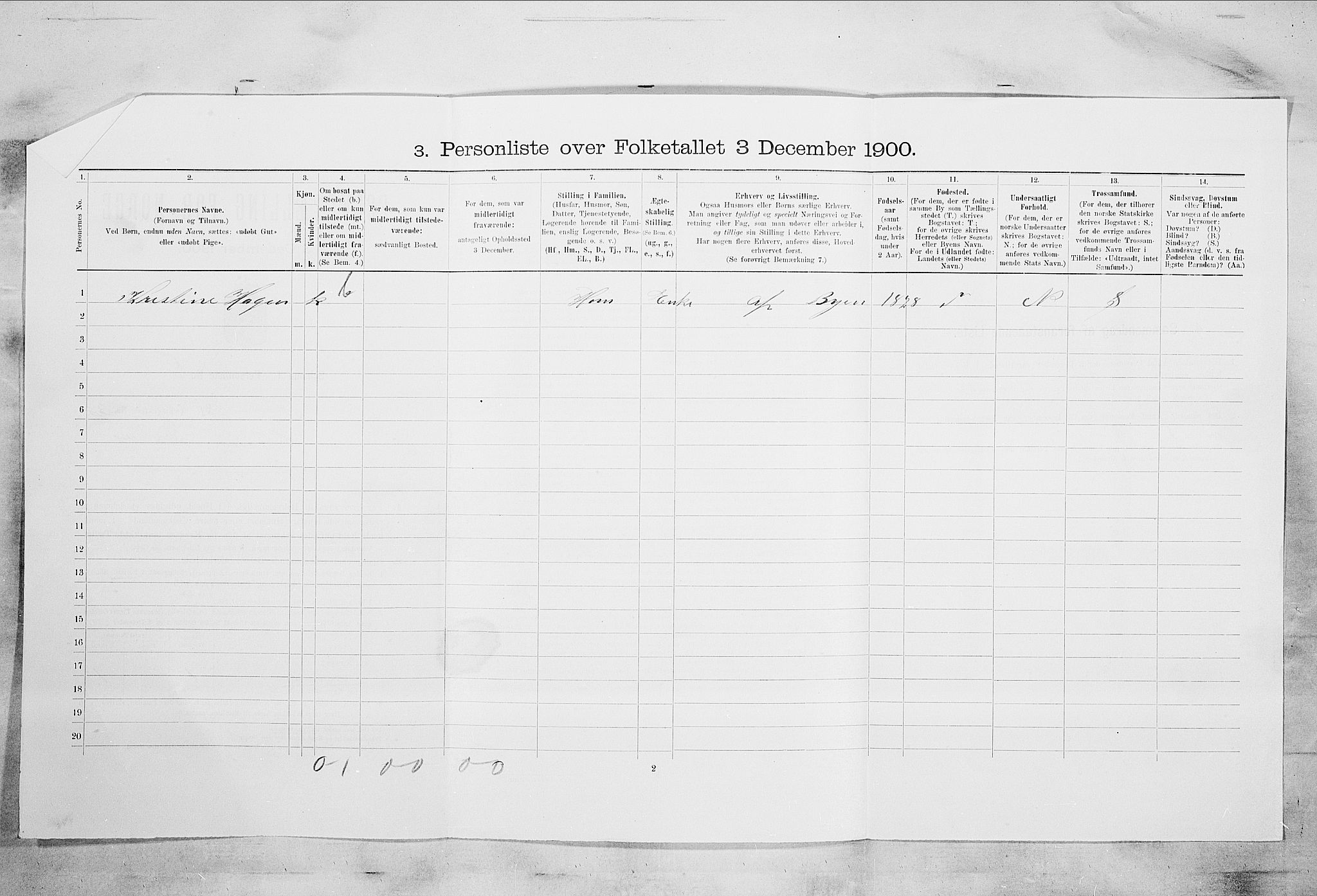 RA, 1900 census for Larvik, 1900, p. 5063