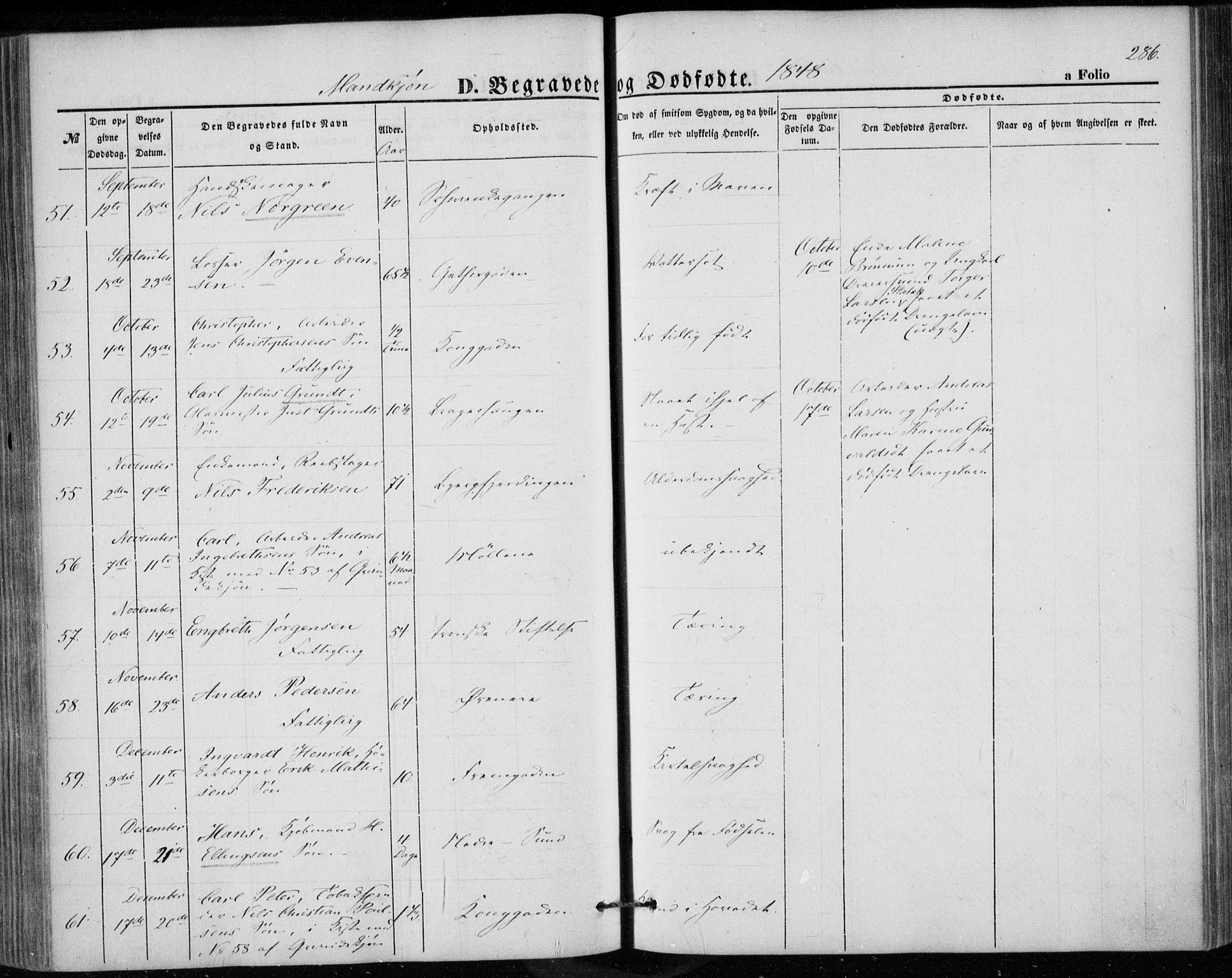 Bragernes kirkebøker, SAKO/A-6/F/Fb/L0002: Parish register (official) no. II 2, 1848-1859, p. 286