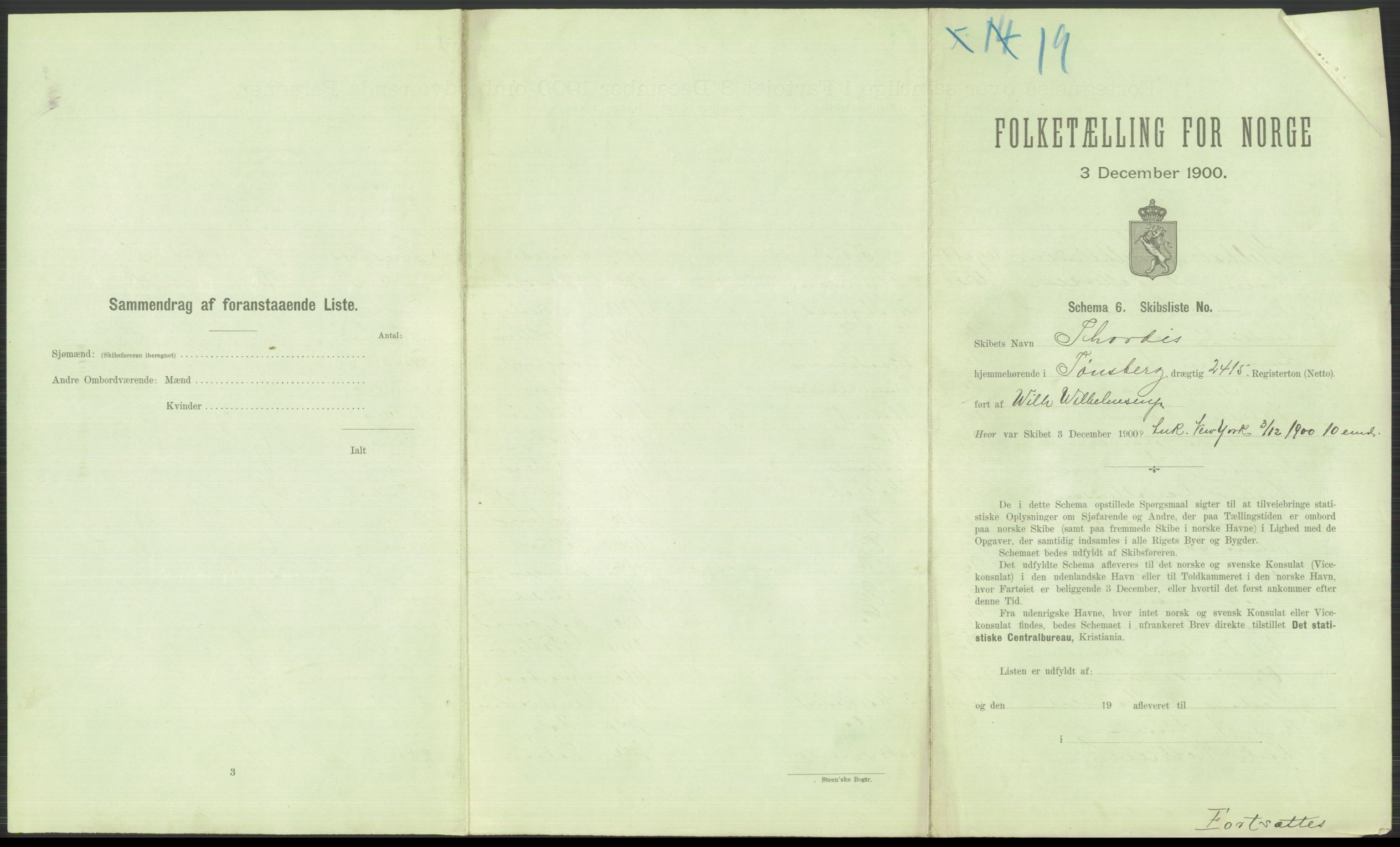 RA, 1900 Census - ship lists from ships in Norwegian harbours, harbours abroad and at sea, 1900, p. 6041