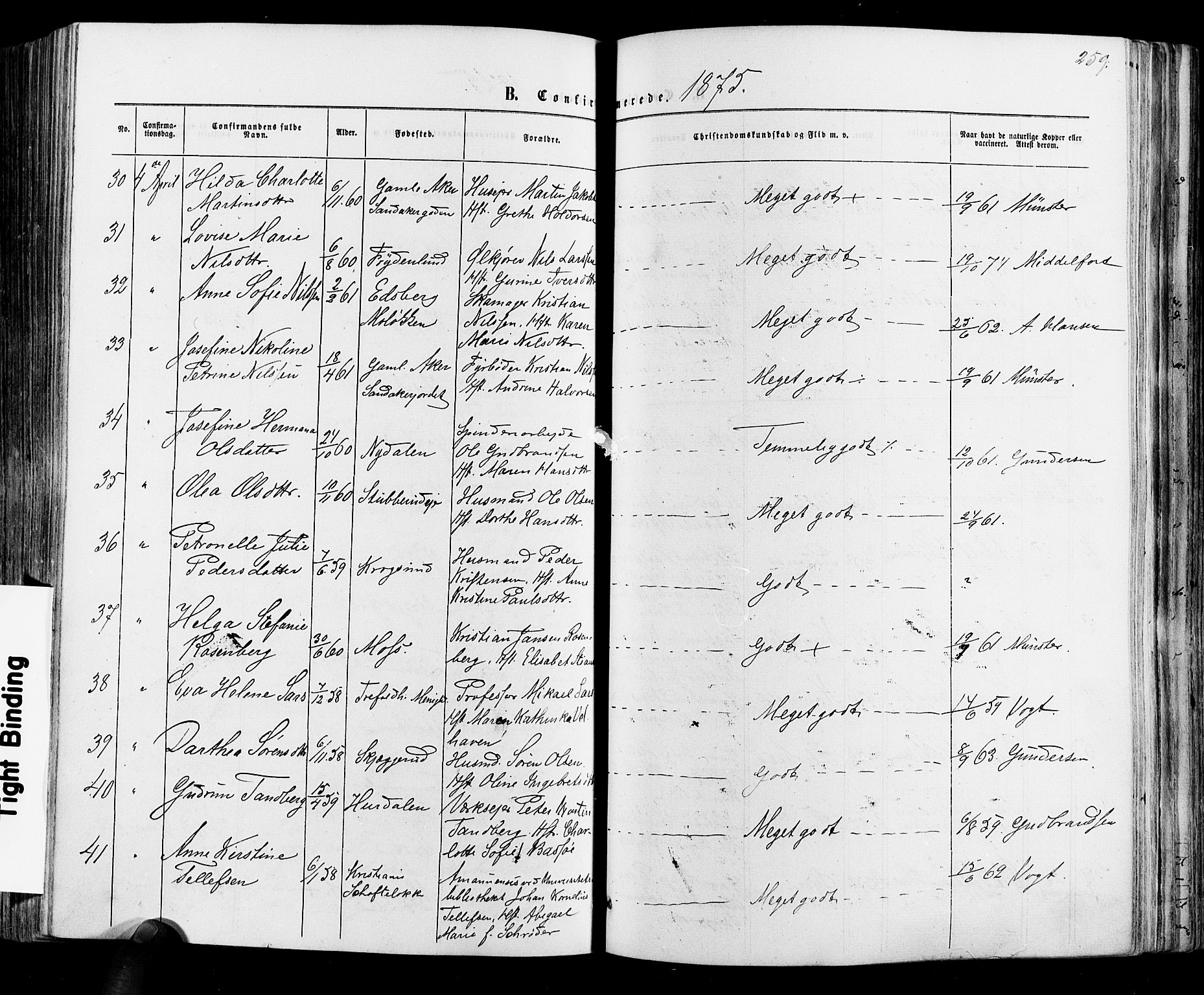 Vestre Aker prestekontor Kirkebøker, SAO/A-10025/F/Fa/L0005: Parish register (official) no. 5, 1859-1877, p. 259