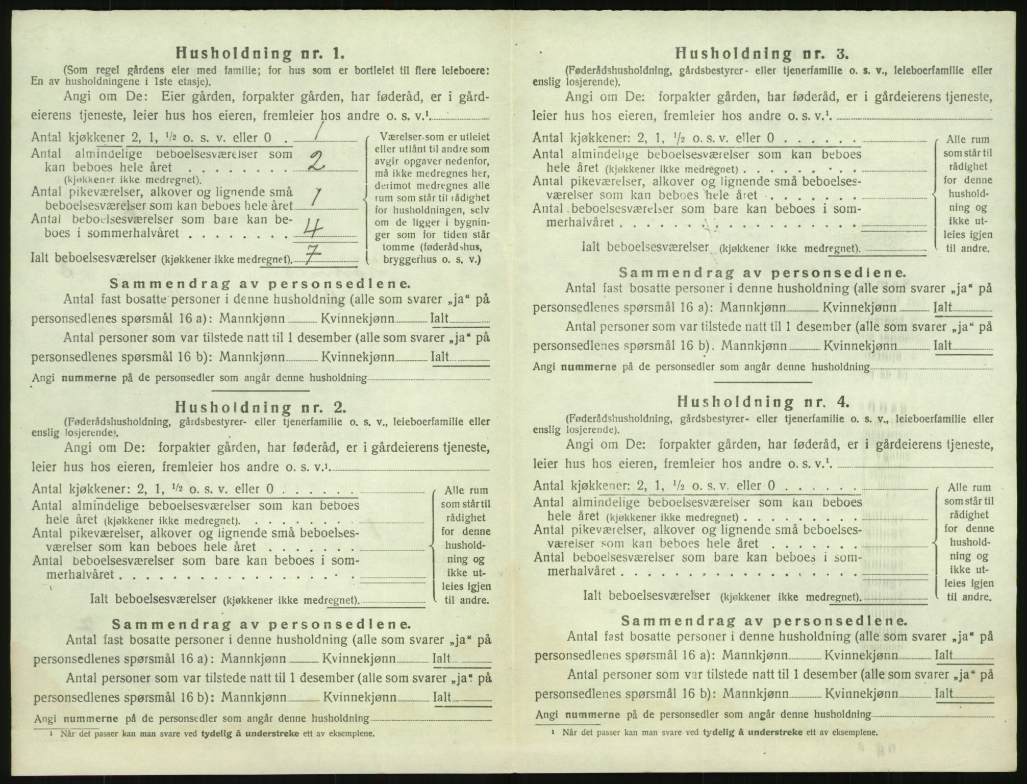 SAK, 1920 census for Hornnes, 1920, p. 346