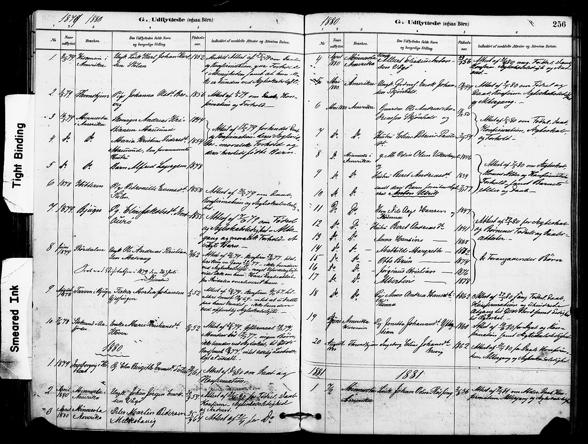 Ministerialprotokoller, klokkerbøker og fødselsregistre - Sør-Trøndelag, AV/SAT-A-1456/640/L0578: Parish register (official) no. 640A03, 1879-1889, p. 256